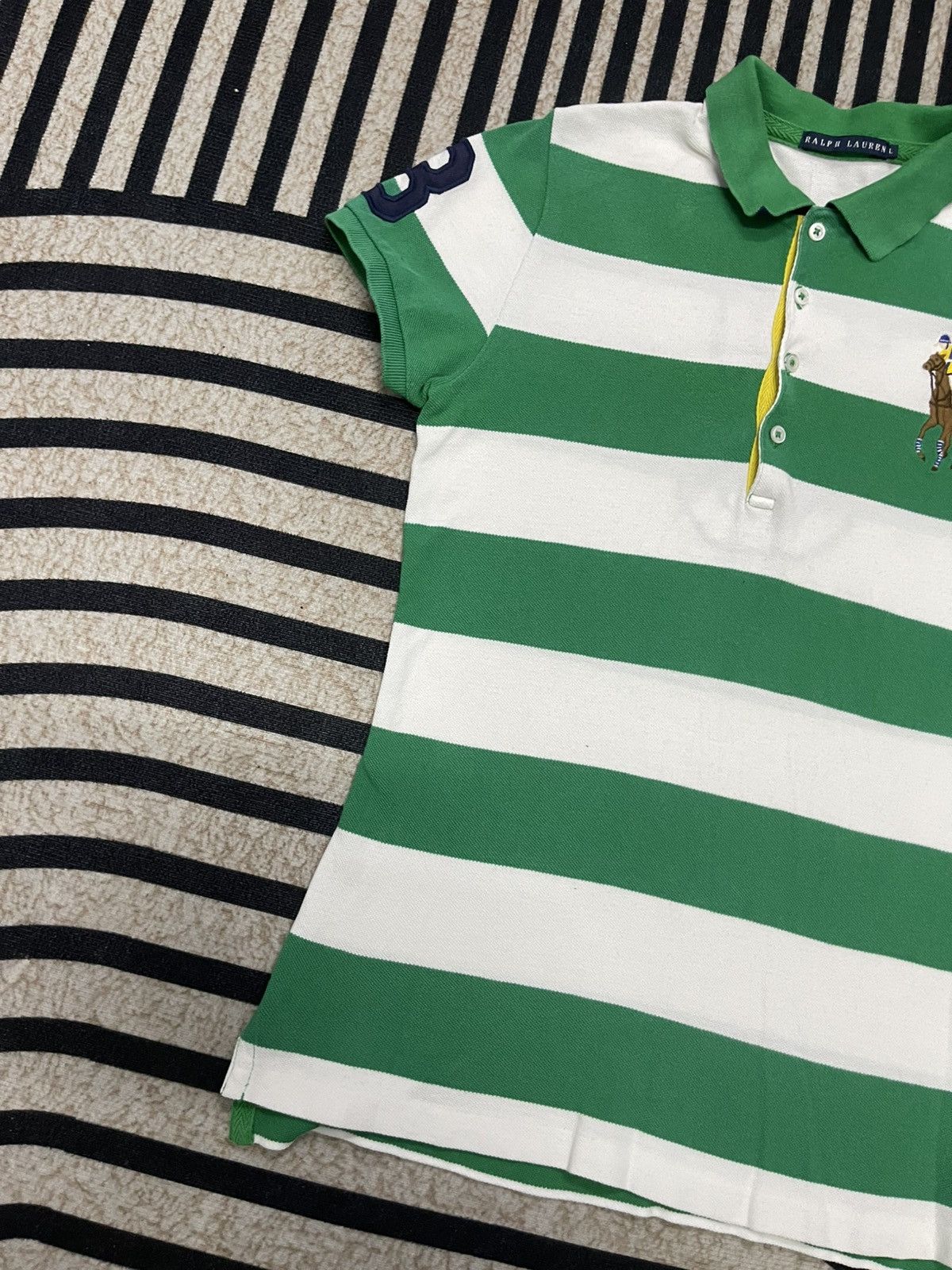 Polo Ralph Lauren 2000s POLO RALPH LAUREN BIG PONY STRIPES NO 3 POLO SHIRT Size L / US 10 / IT 46 - 3 Thumbnail