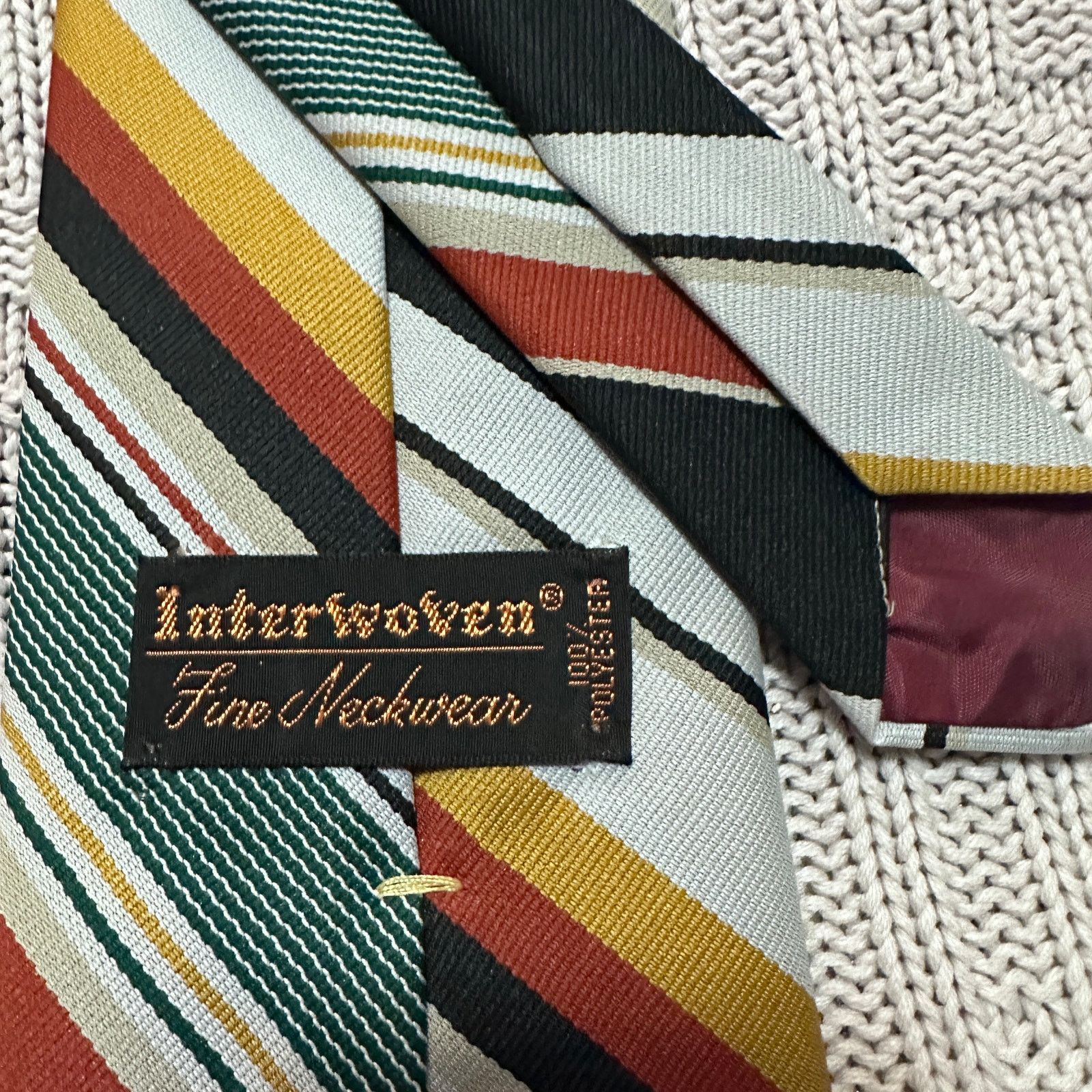 Vintage Vintage Interwoven retro 70s striped men's tie Size ONE SIZE - 3 Thumbnail