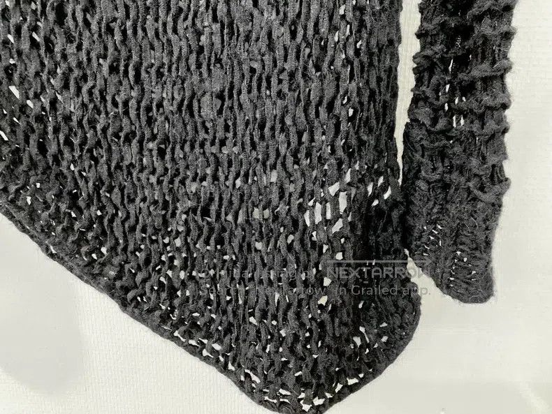 Helmut Lang Helmut Lang Mesh Knit Asymmetric Tight Knit Sweater Size S / US 4 / IT 40 - 4 Thumbnail