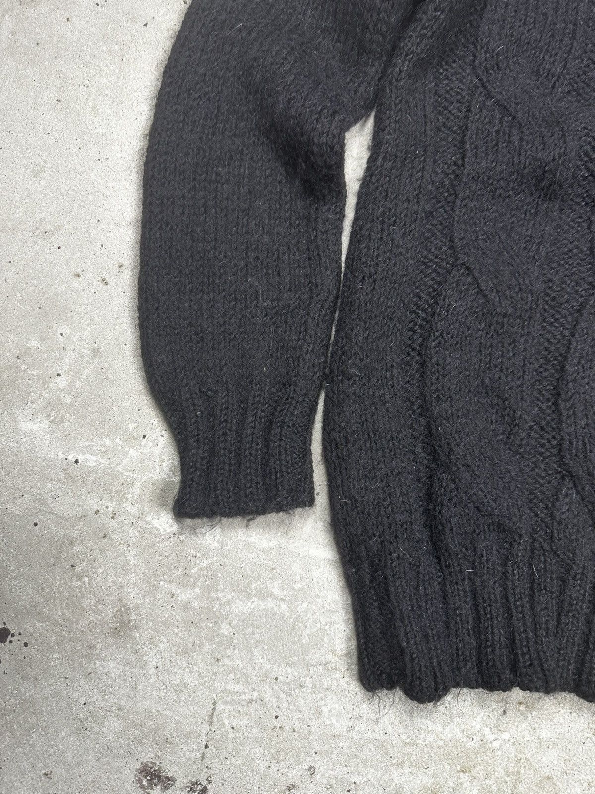 Prada Wool & Mohair Black Cable Knit Sweater Jumper