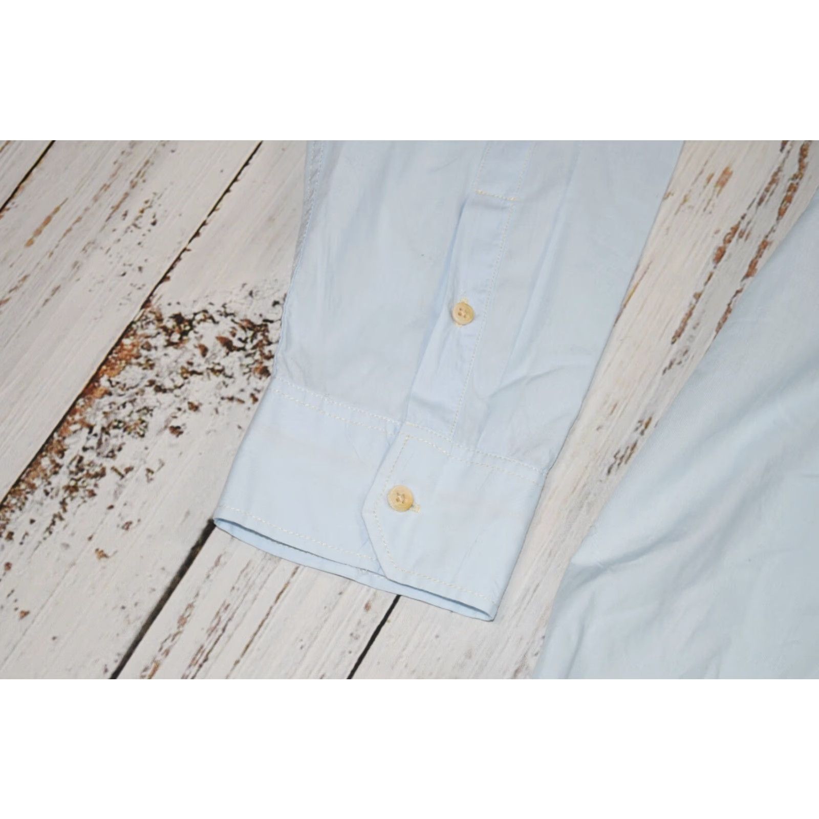 Scotch & Soda Scotch & Soda Blaauw Amsterdam Button-Up Shirt XL Blue 100% Cotton Long Sleeve Collared Casual Mens Shirt Size 46R - 4 Thumbnail