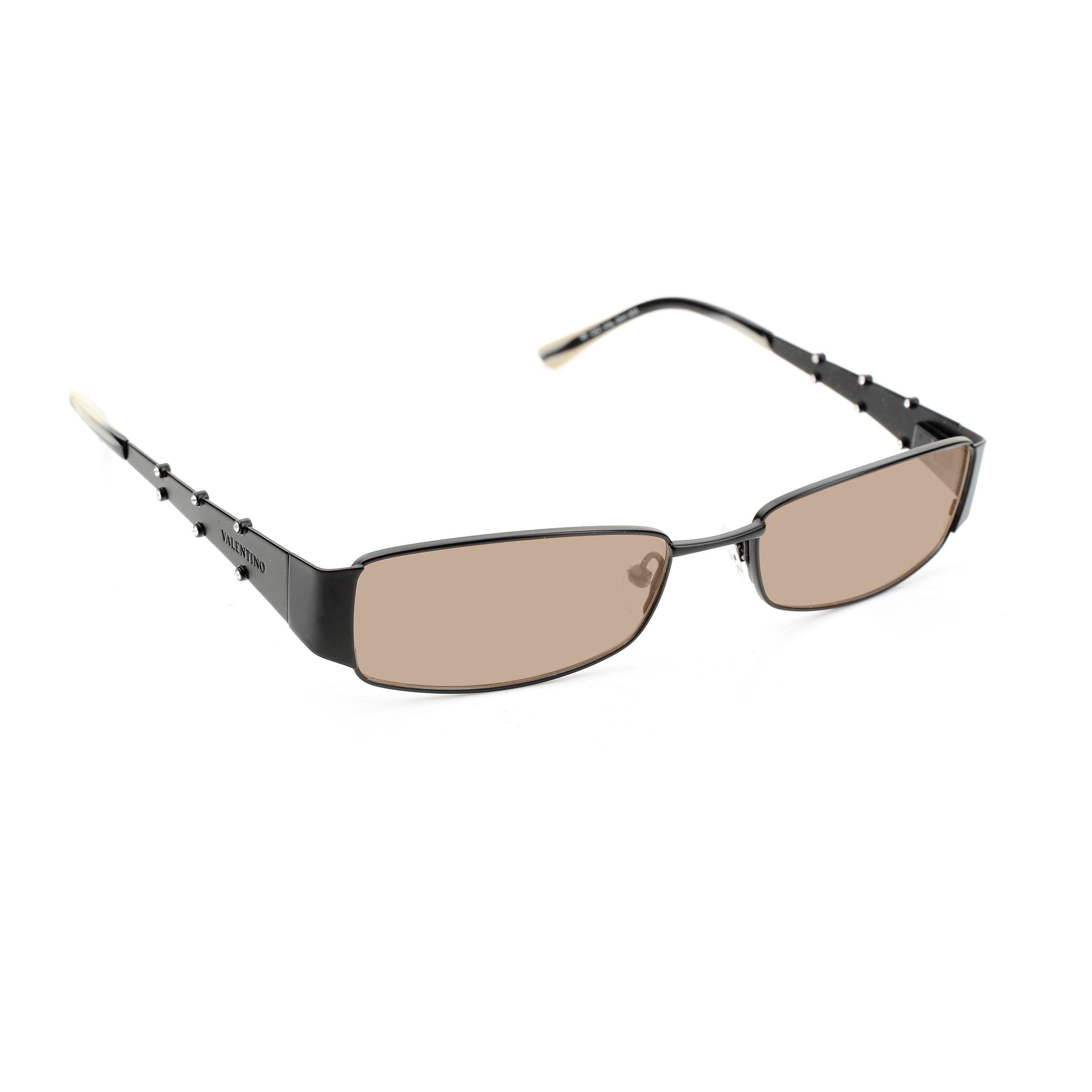 Valentino Valentino '90s Black & White Crystals Metal Sunglasses Size ONE SIZE - 3 Thumbnail