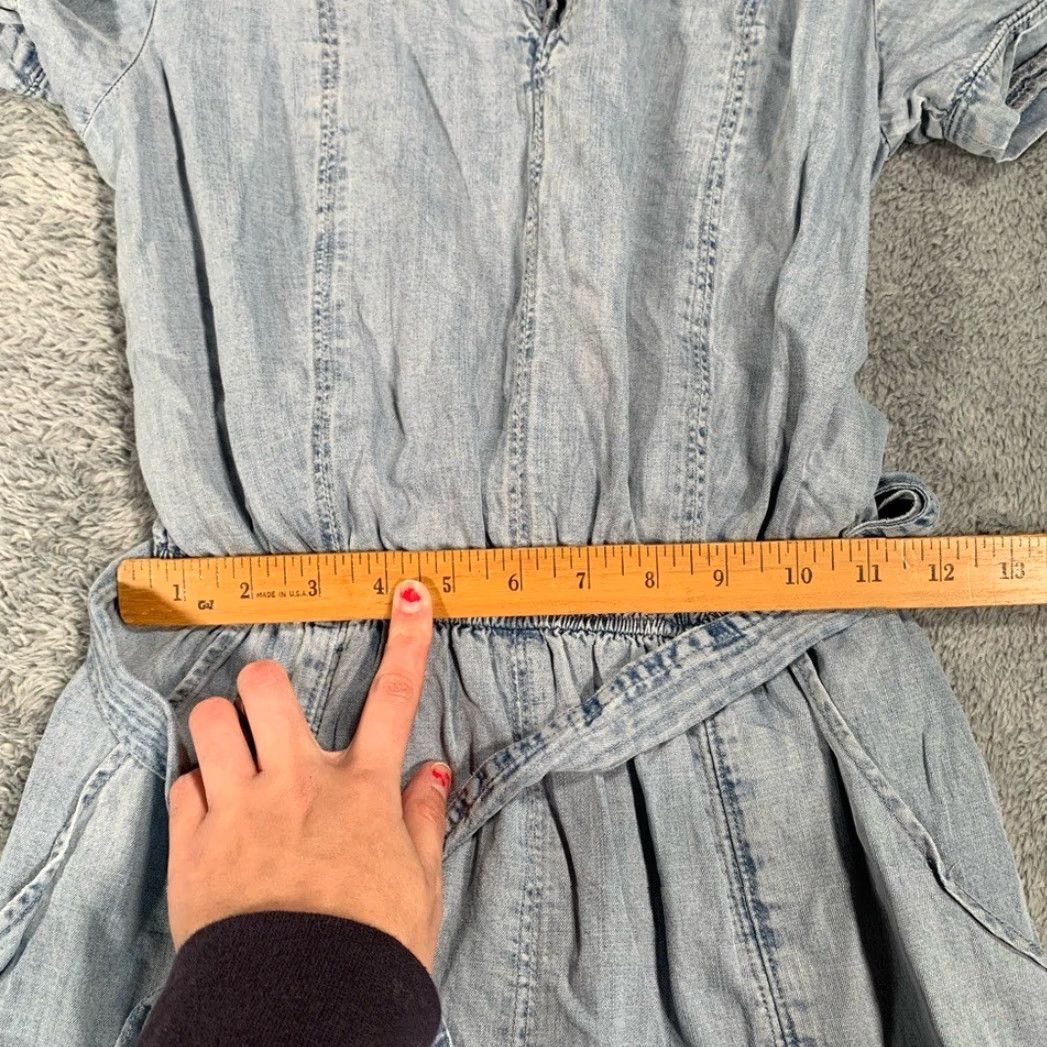 Denime Evereve Denim Romper Jumpsuit ONE-PICE Light Blue Blue S Women Small Regular Size Romper Contemporary Style Women’s Size 28" / US 6 / IT 42 - 4 Thumbnail