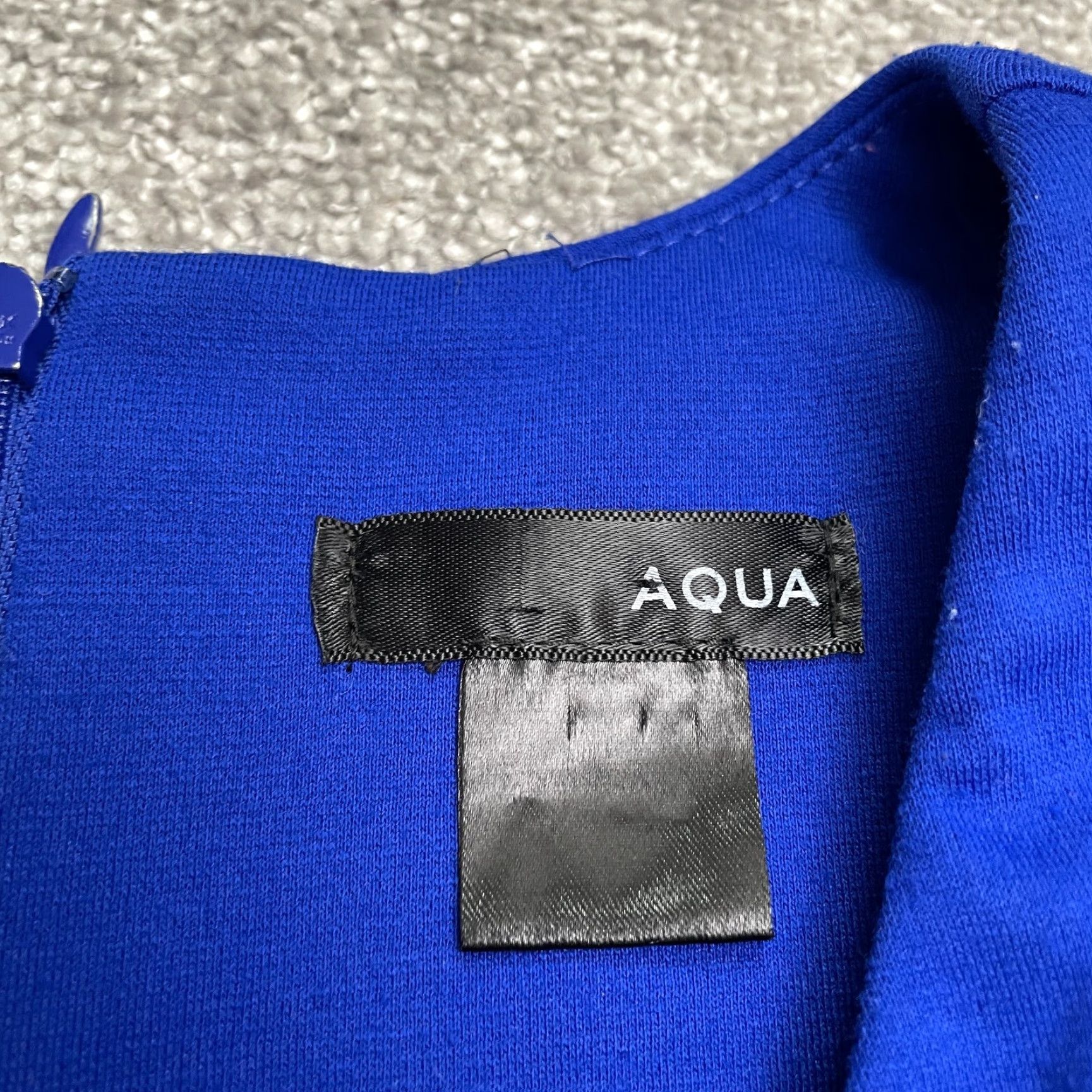 AQUA Aqua Dress Womens Small Blue Knit Sleeveless Round Neck Midi A-Line Zip Logo Size S / US 4 / IT 40 - 7 Thumbnail