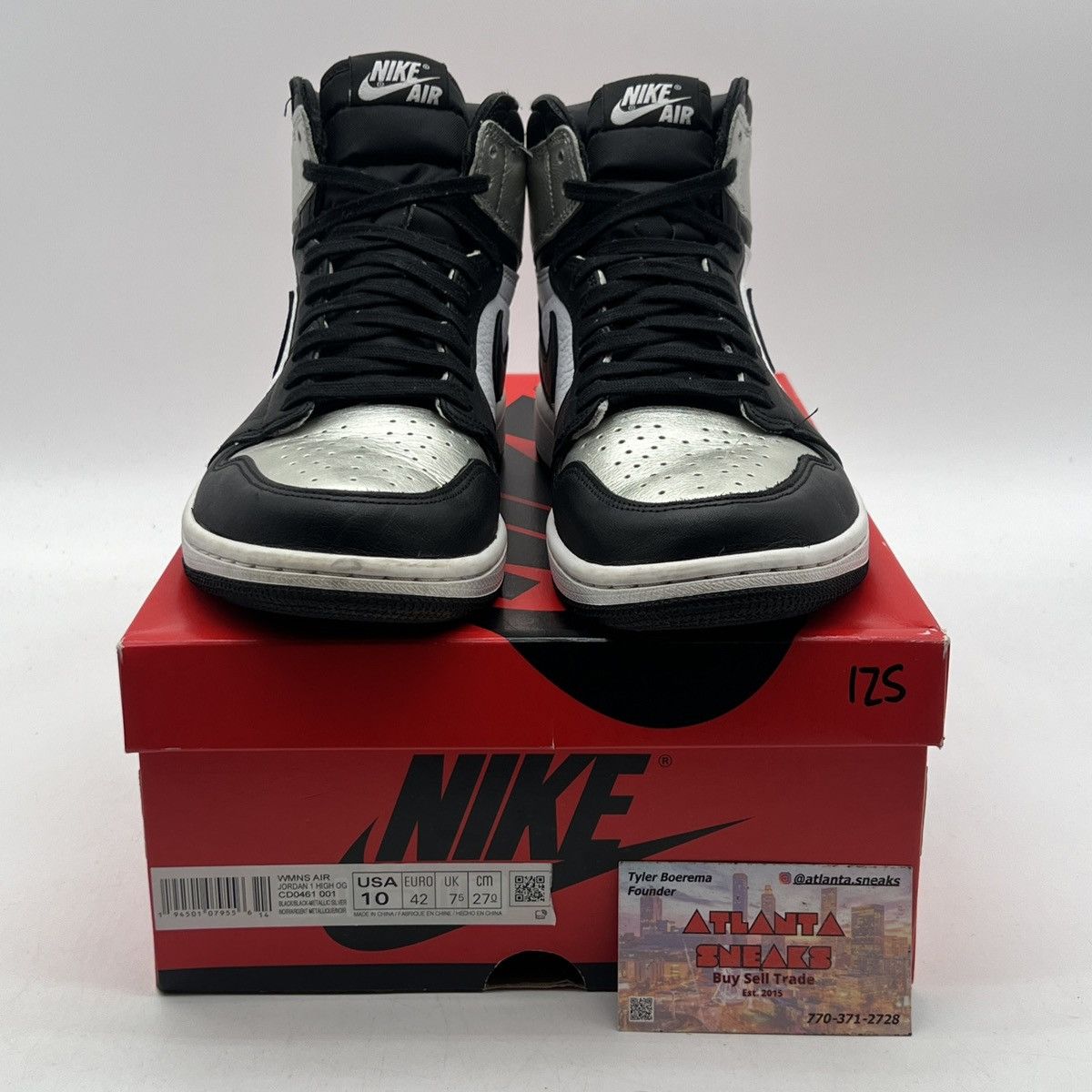 Nike Wmns air Jordan 1 high silver toe Size US 10 / EU 43 - 2 Thumbnail