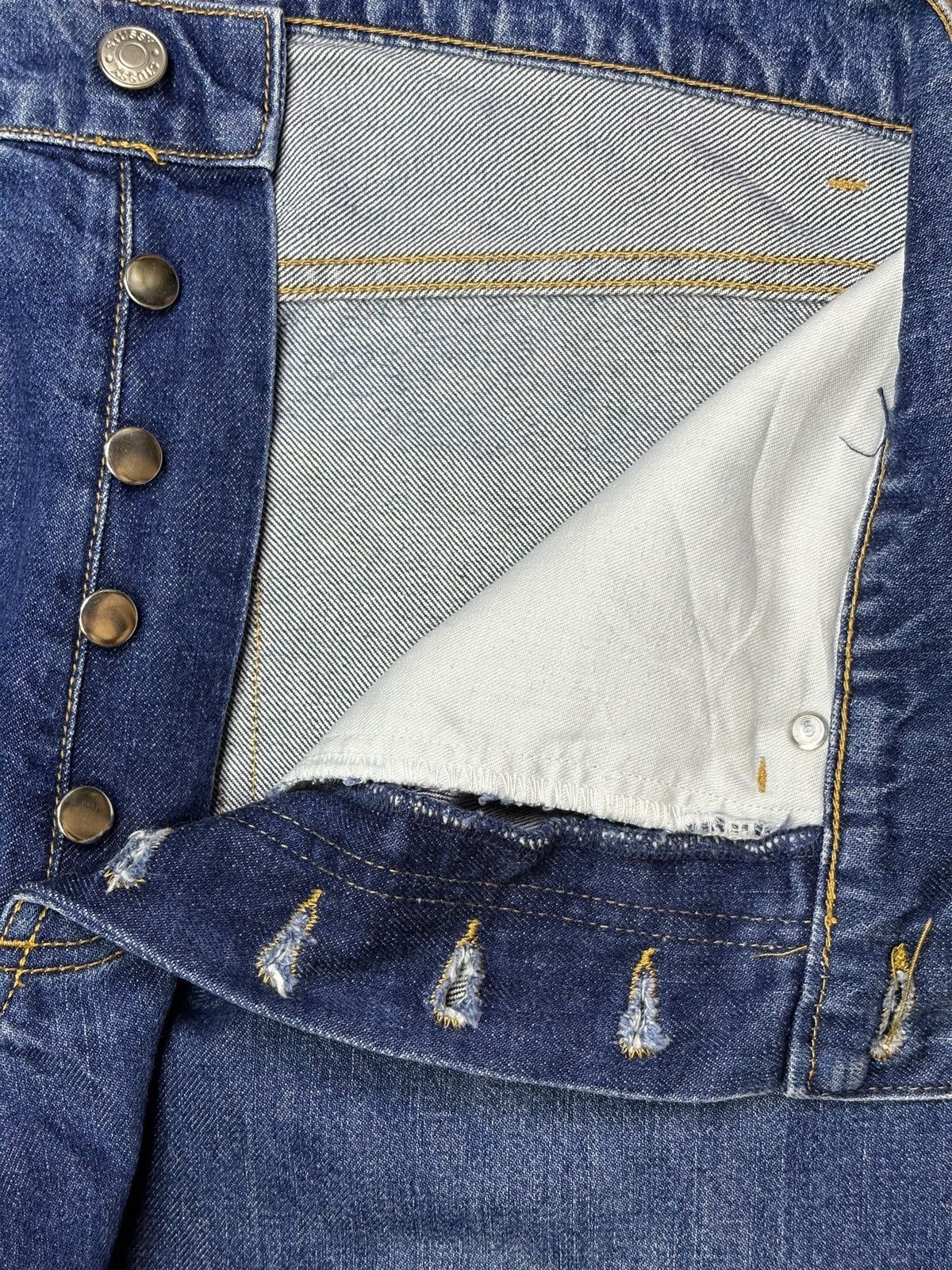 Stussy Vintage Stussy Blue Wash Distress Loose Baggy Jeans Size US 34 / EU 50 - 3 Thumbnail