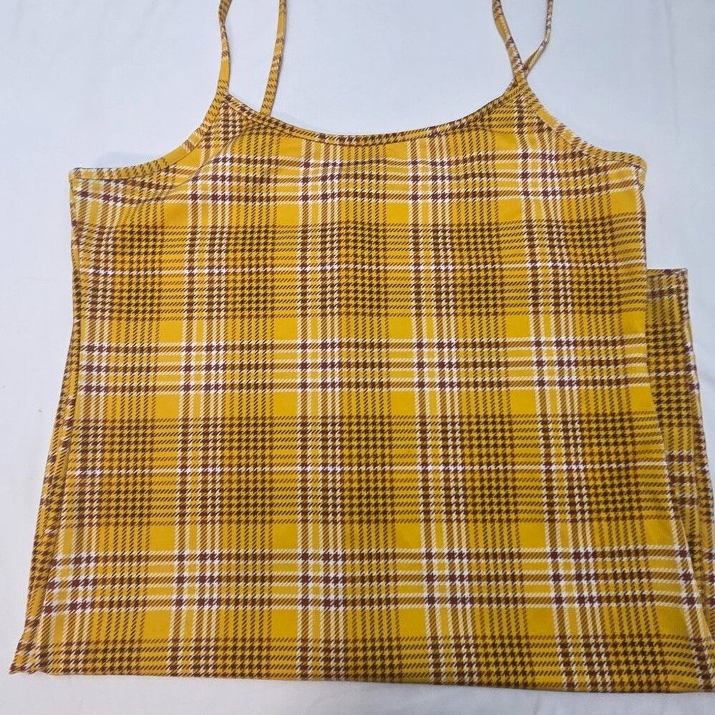 Other Jolie&Joy dress yellow 90s plaid clueless vintage mini XL Size XL / US 12-14 / IT 48-50 - 3 Thumbnail