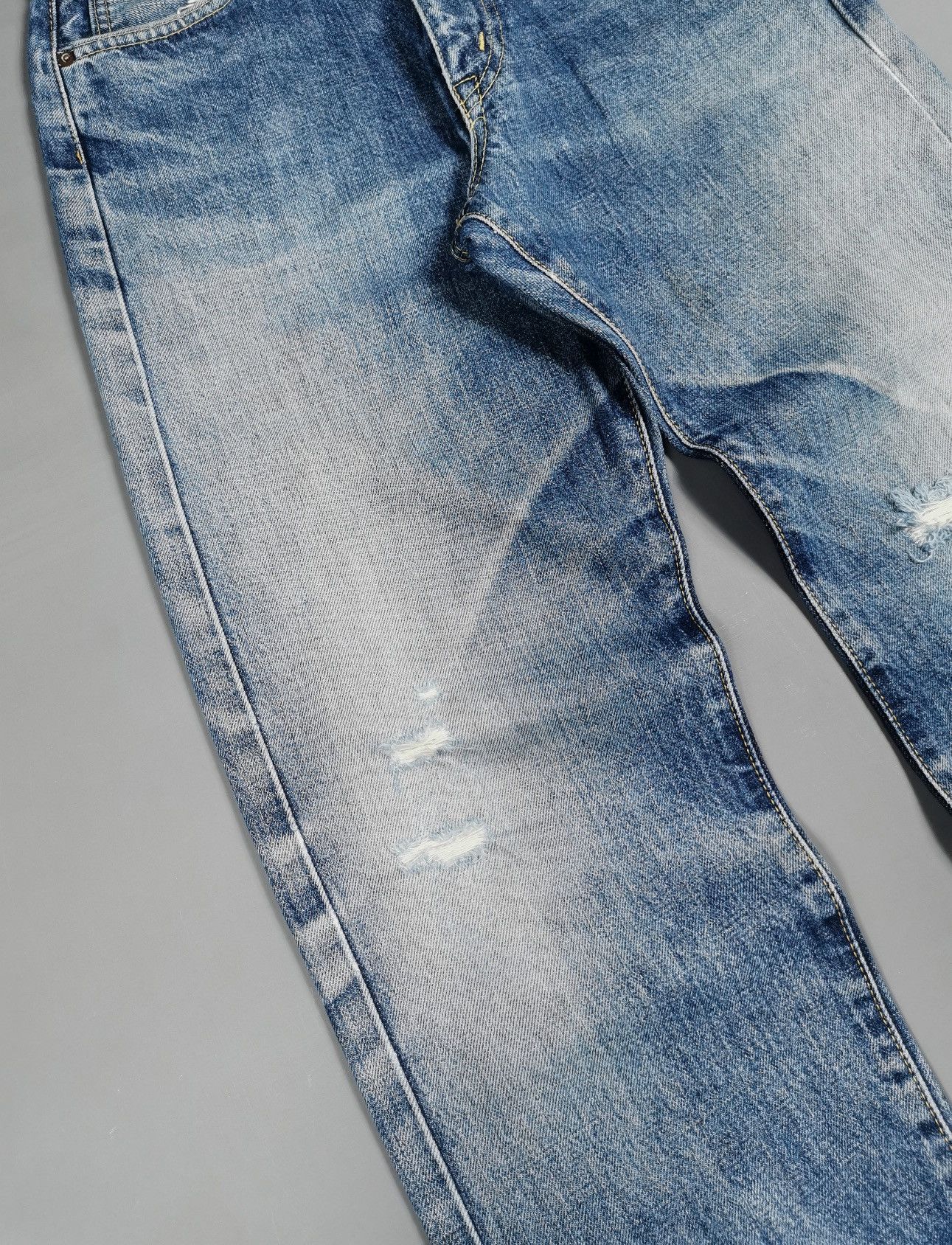 Edwin Thrashed Vintage Edwin Selvedge J505ZX Distressed Jeans Size US 27 - 3 Thumbnail