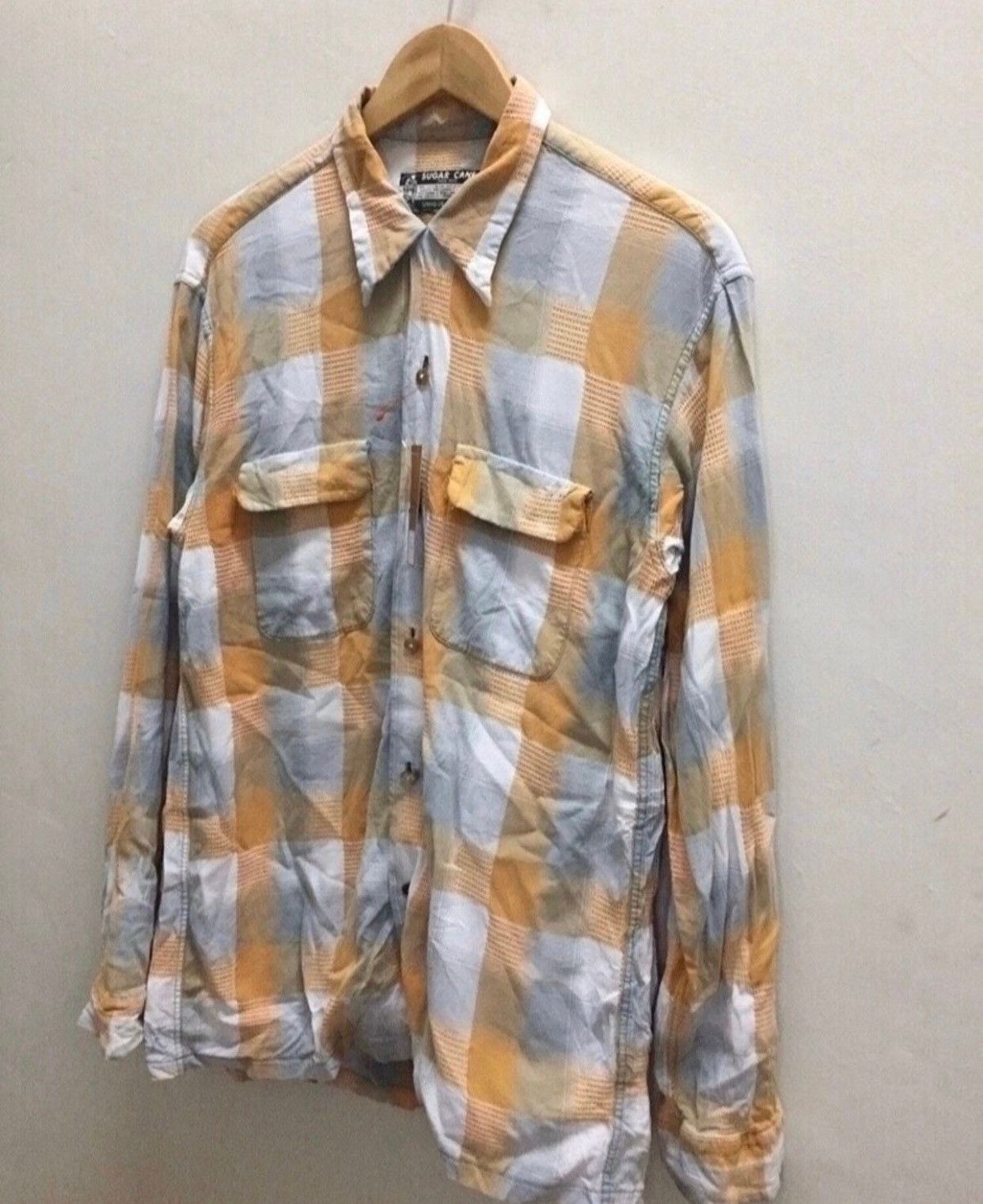 Buzz Rickson's VINTAGE Sugar Cane Mens Plaid Stripes Brown Flannel Large Size US L / EU 52-54 / 3 - 2 Thumbnail