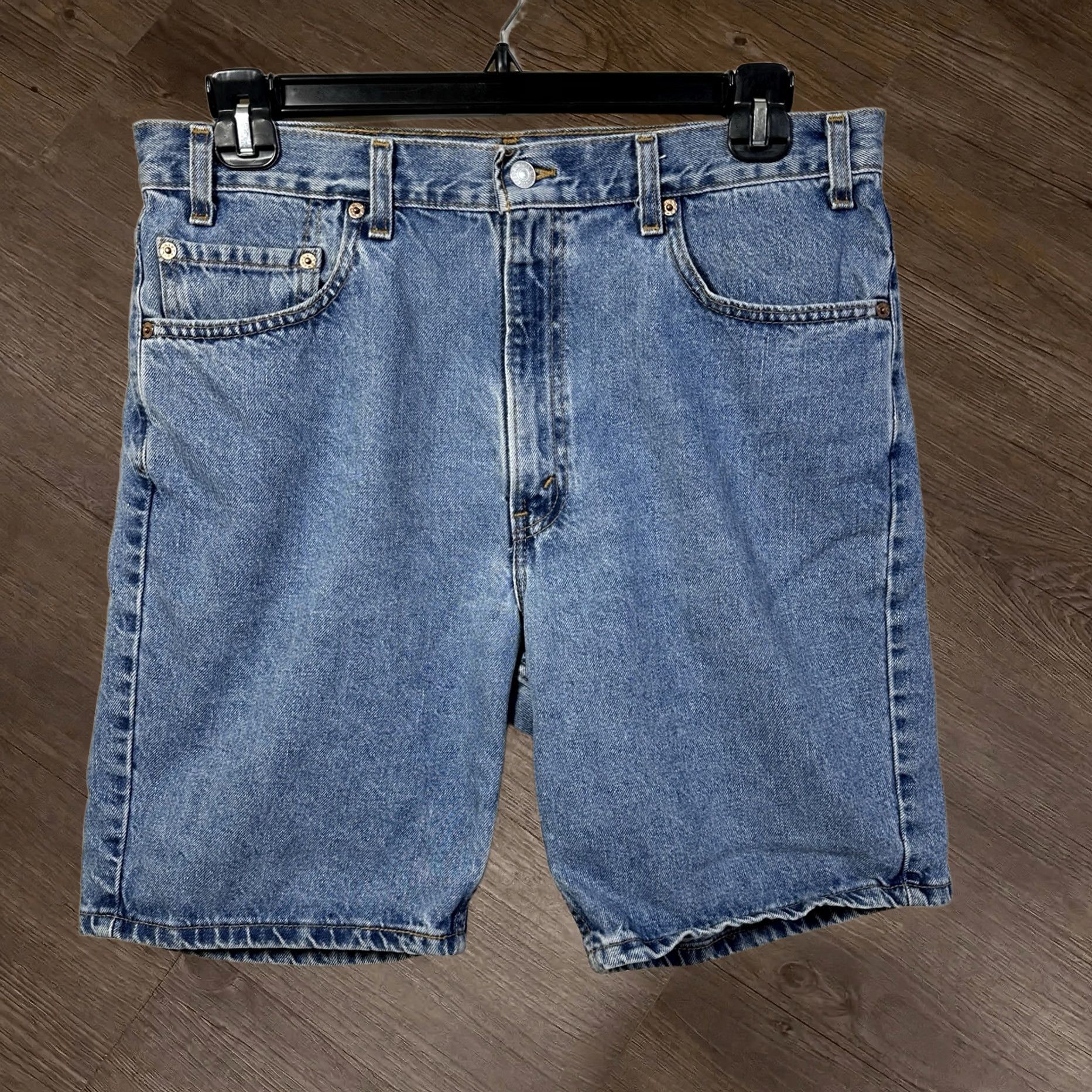 Vintage Levi's 505 Jean Shorts Blue Regular Fit Denim Usa Made 36 Y2K 2000 Jorts, Men's
