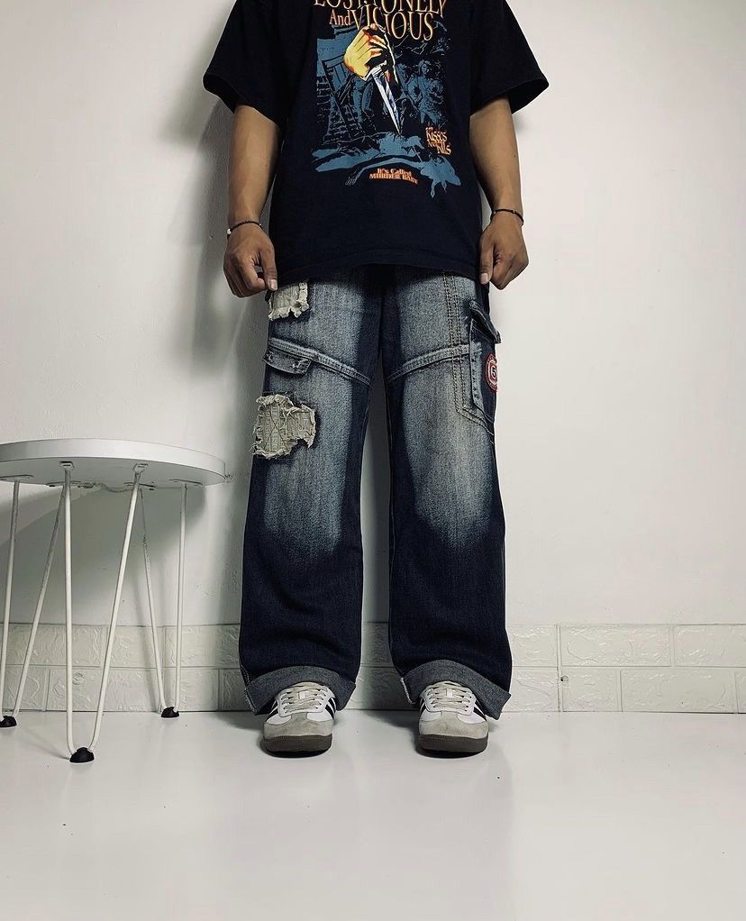 image of Ecko Unltd x Jnco Y2K Ecko Untld Hip Hop Baggy Pants in Denim, Men's (Size 34)