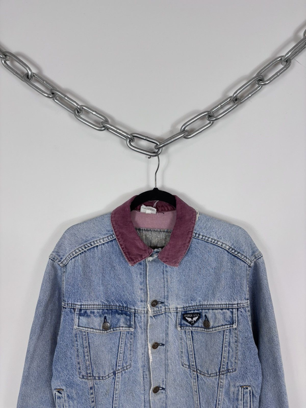Avirex Vintage Avirex USA Men’s Light Blue Flight Denim Jacket Size US M / EU 48-50 / 2 - 4 Thumbnail