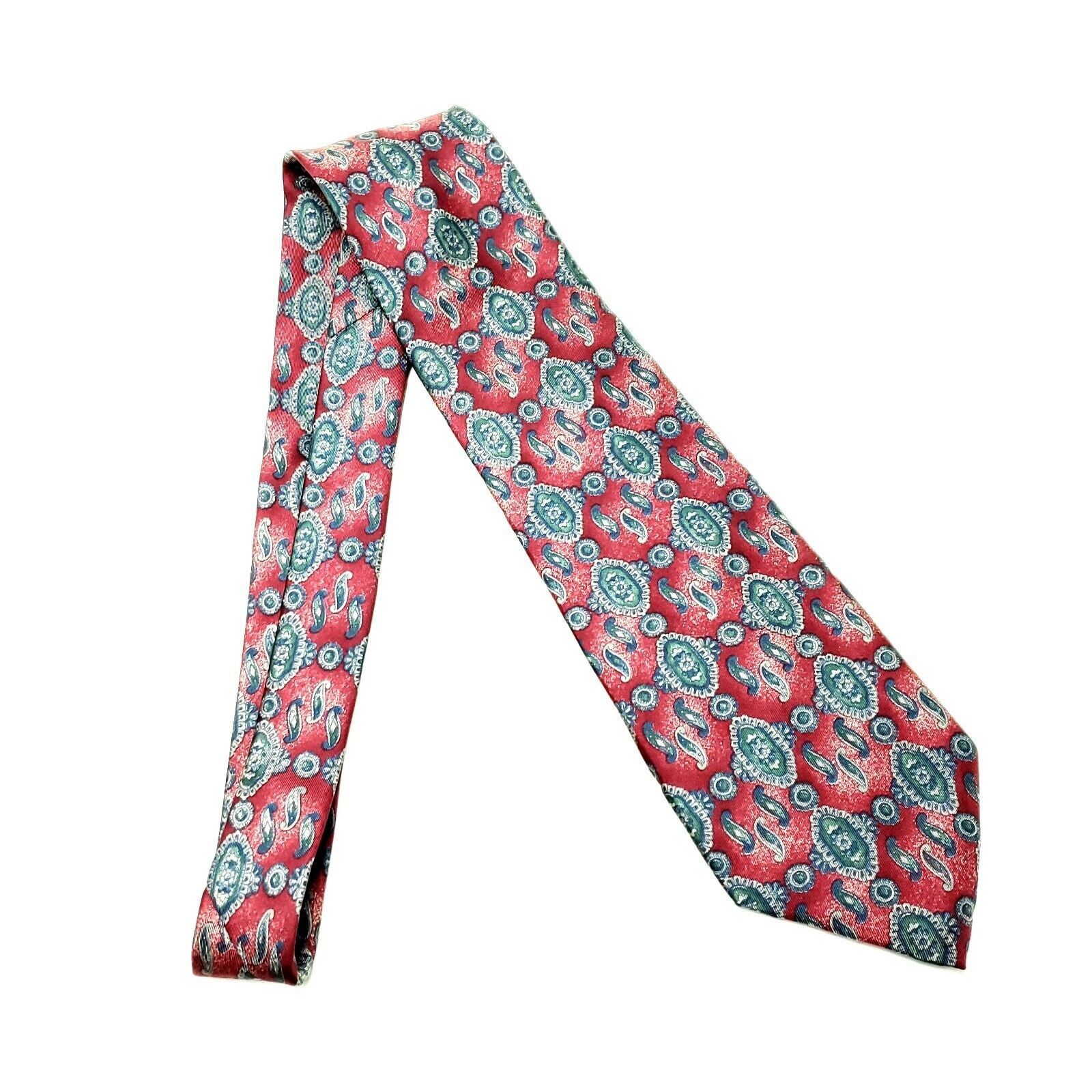 Zylos George Machado Zylos George Machado Silk Tie Red Short Wide Print Size ONE SIZE - 6 Thumbnail