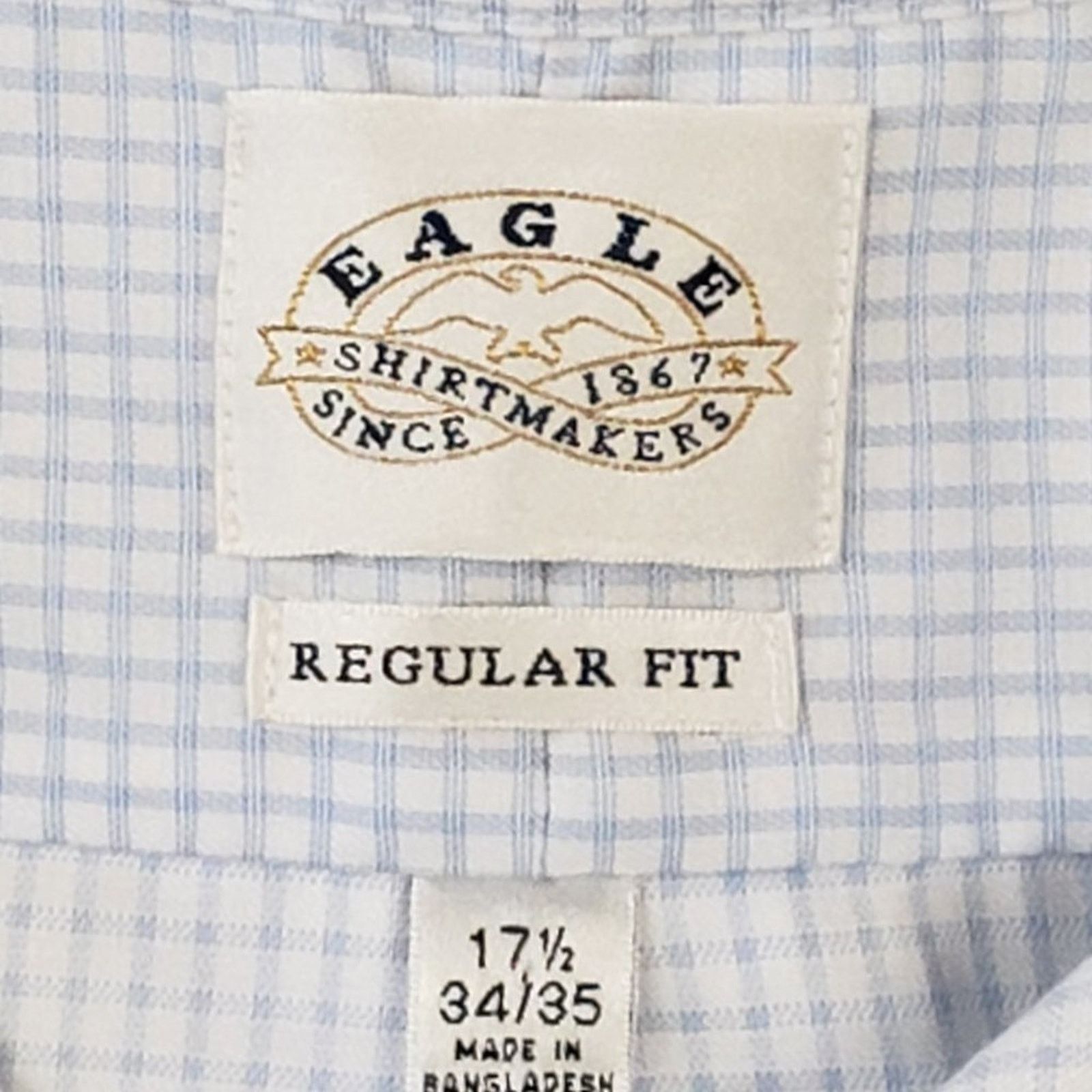 Other EAGLE Blue Windowpane Plaid Button Down Shirt 17.5 34/35 Size US XL / EU 56 / 4 - 9 Thumbnail
