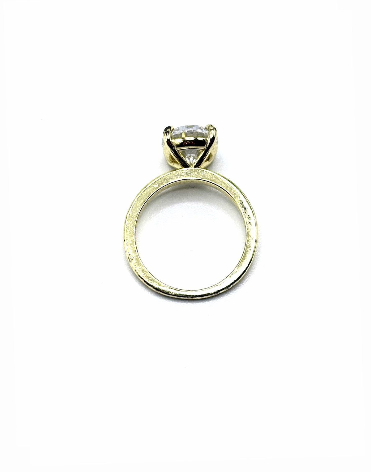 Sterling Silver Gold-Tone .925 Sterling Silver CZ Oval Solitaire Ring sz 4.5 Size ONE SIZE - 4 Thumbnail