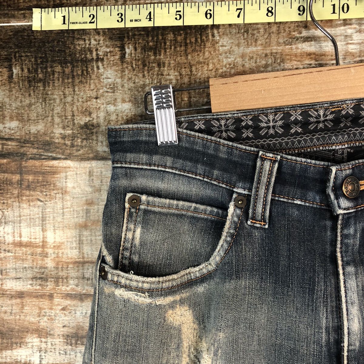 Edwin Edwin Blue Distressed ripped Denim Pants #A1440 Size US 29 - 7 Thumbnail