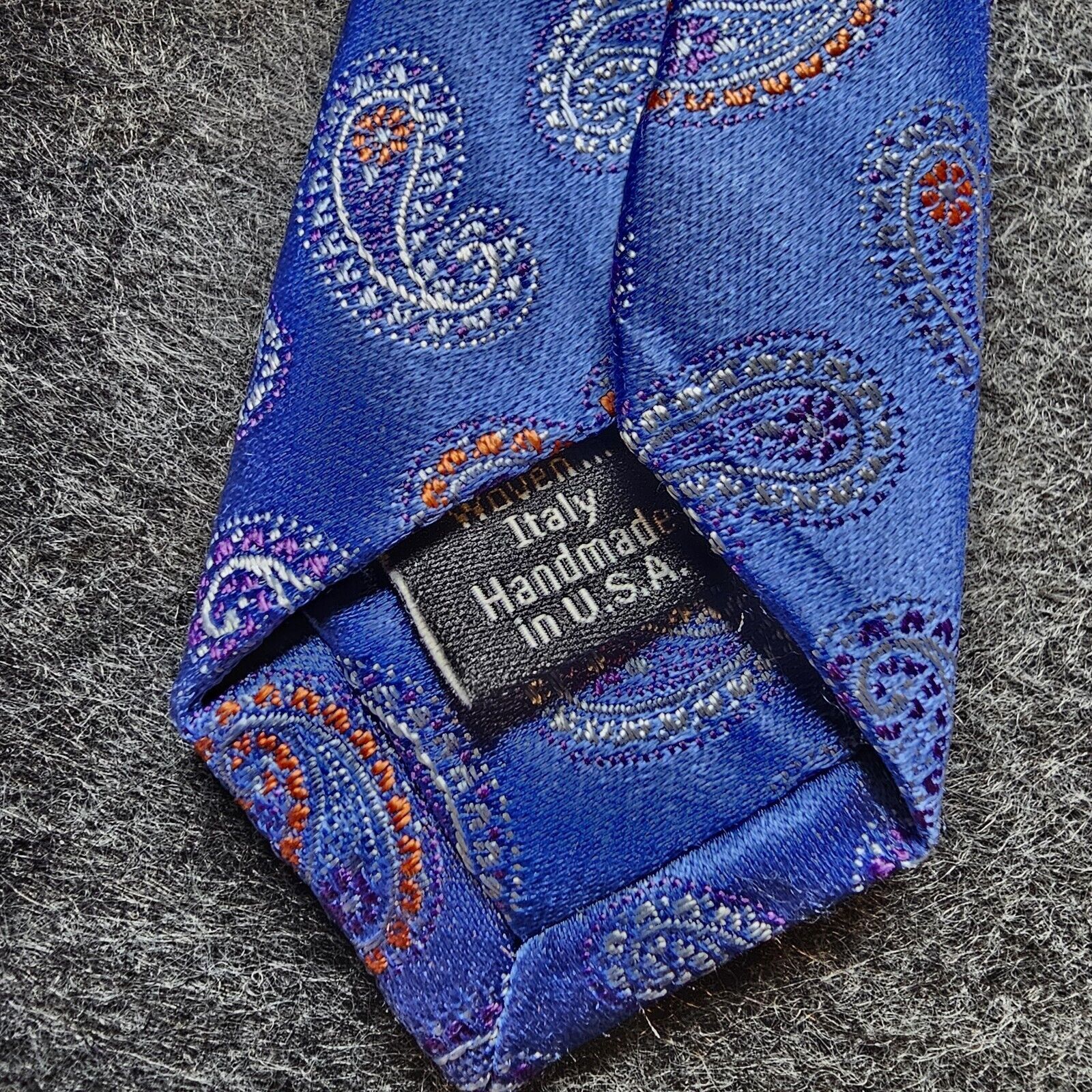 David Donahue David Donahue Tie 100% Silk Paisley Blue USA Necktie Italy Size ONE SIZE - 9 Thumbnail