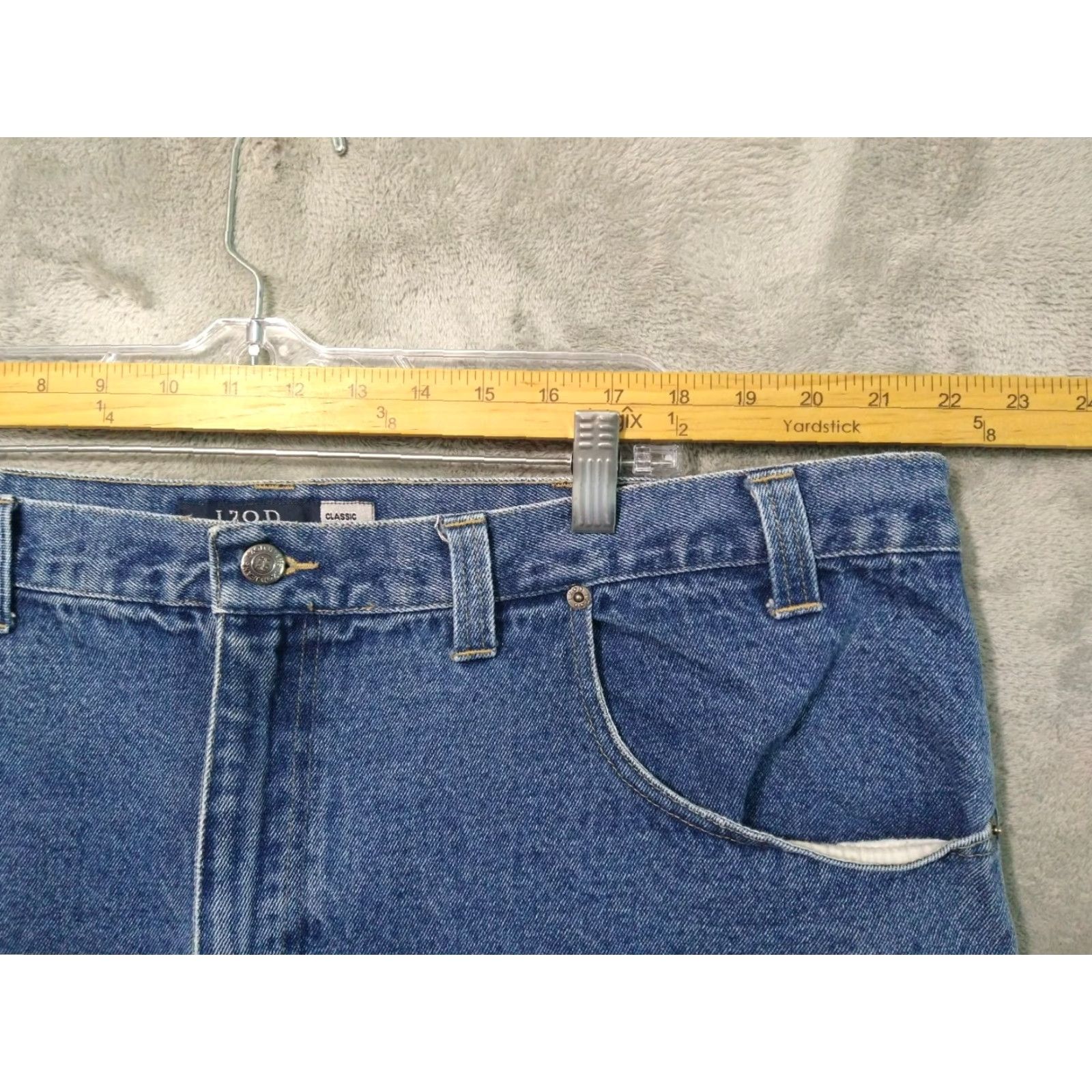 Izod IZOD Jeans Mens 48x32 Blue Denim Classic Fit Tapered Leg High Rise Dark Wash 5-Pocket Design Big & Tall Mens Jeans Size US 32 / EU 48 - 3 Thumbnail