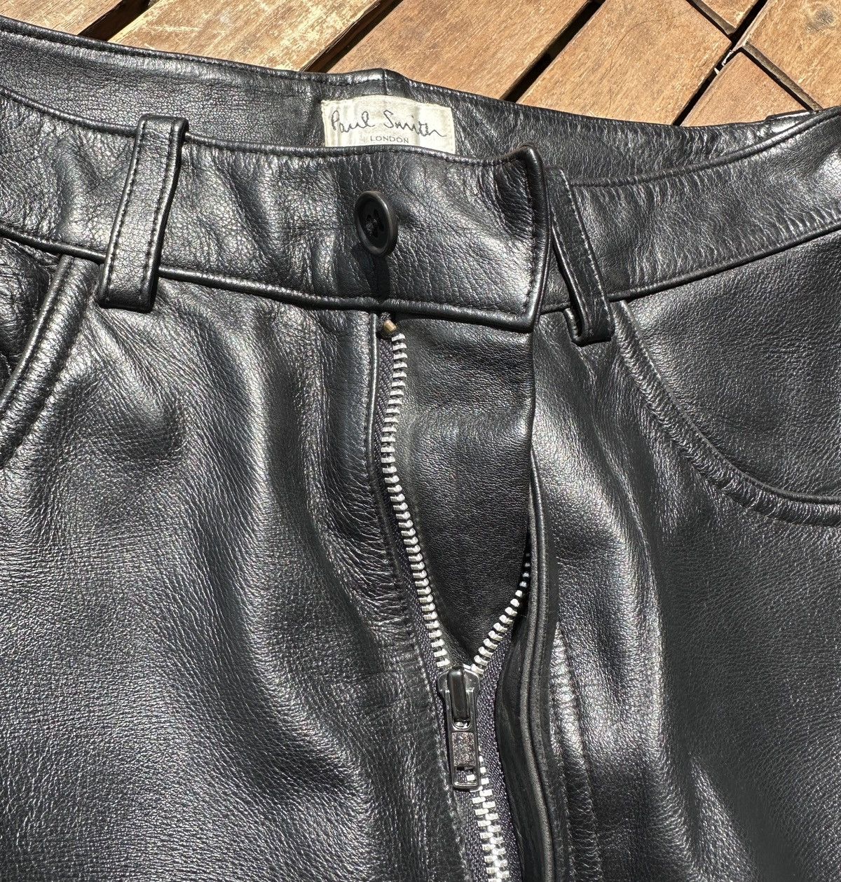 Paul Smith Paul Smith London Leather Pants (Black) – Size 29 Size US 29 - 4 Thumbnail