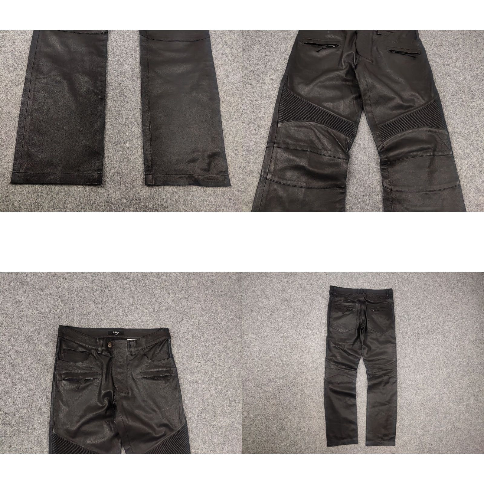 Balmain Gardeur Design Perfect men's Leather Pants Balmain Biker Style Straight Pants 32 Black Leather Size US 32 / EU 48 - 8 Thumbnail