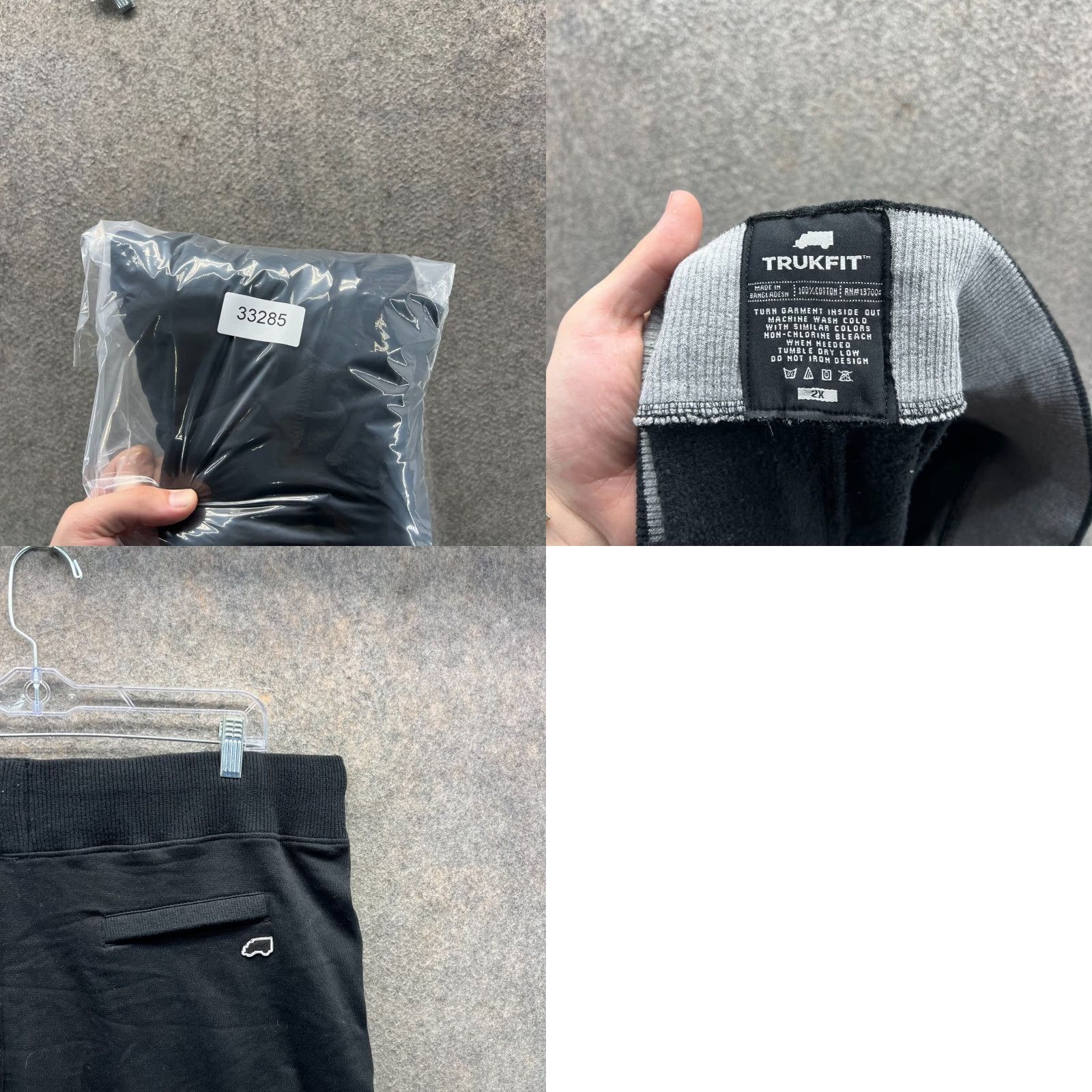 Logo 7 VINTAGE? No — TRUKFIT Shorts Mens 2XL Black Cotton Fleece Drawstring Logo Streetwear NEW Size US 39 - 8 Thumbnail
