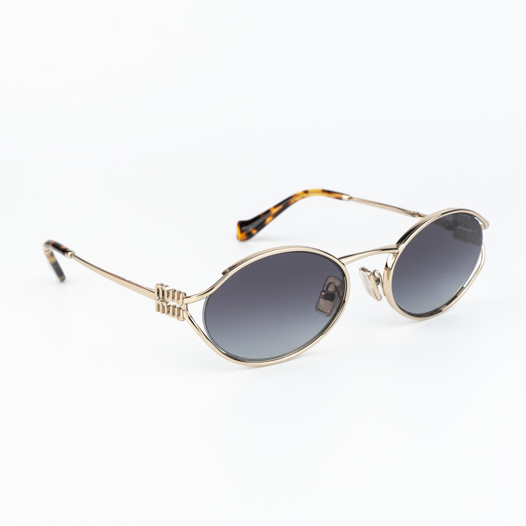 Miu Miu NEW Miu Miu MU52YS ZVN5D1 LOGO Oval Unisex Sunglasses Size ONE SIZE - 7 Thumbnail