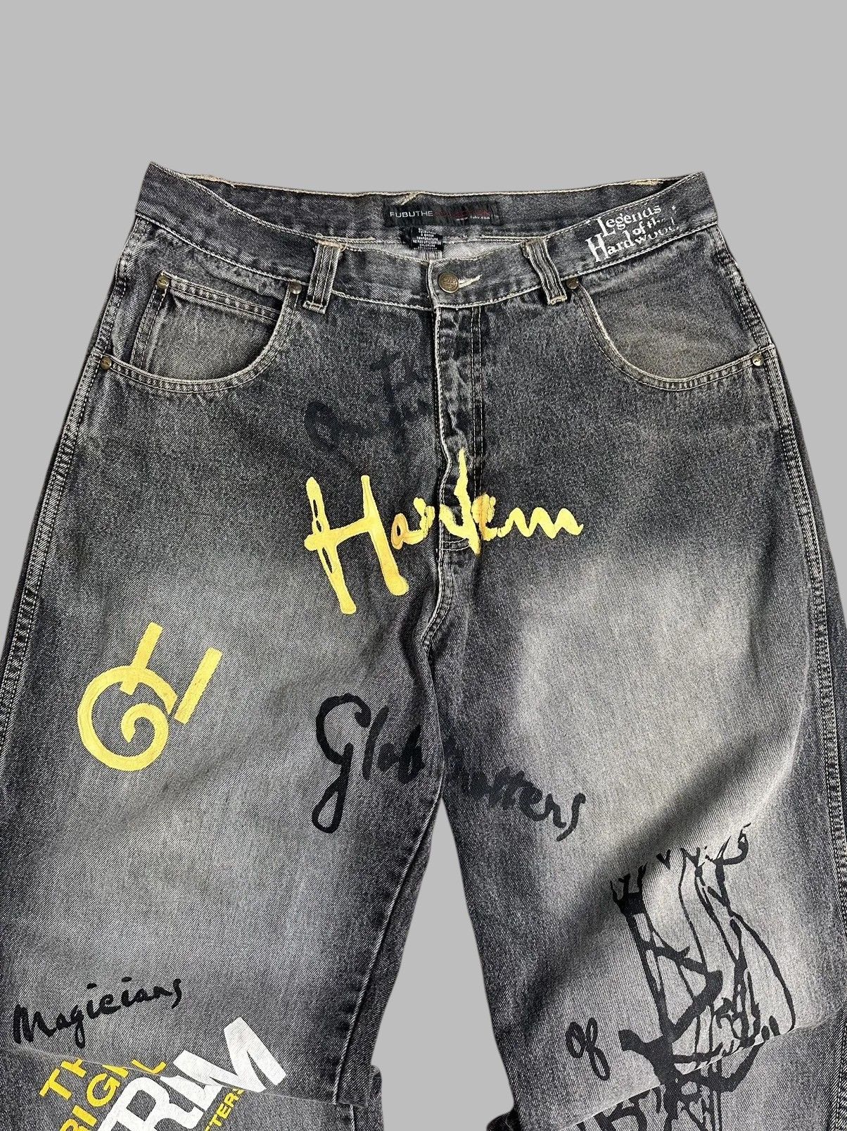 Fubu 90s Hip Hop Fubu Baggy Black Denim Jeans Street JNCO Size US 36 / EU 52 - 3 Thumbnail