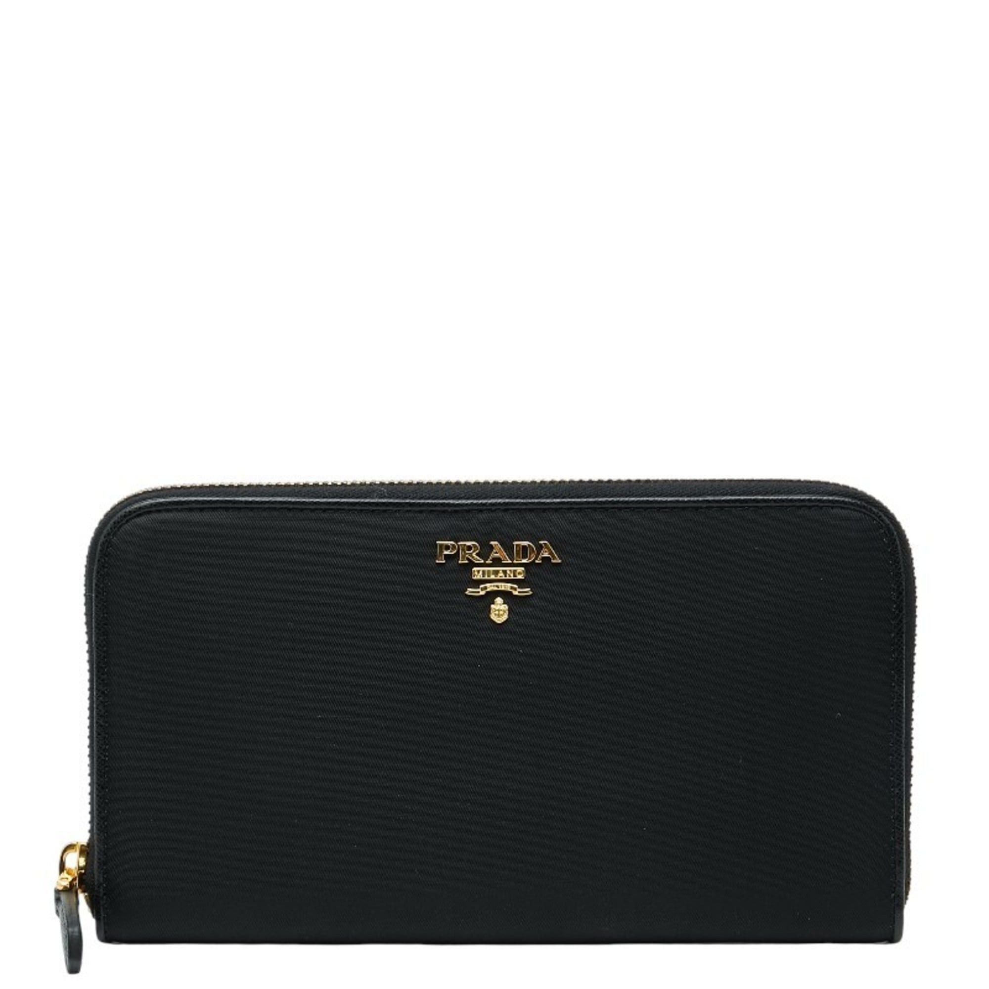 Prada Prada Women's Round Zip Long Wallet 1M0506 Black Nylon Size ONE SIZE - 1 Thumbnail