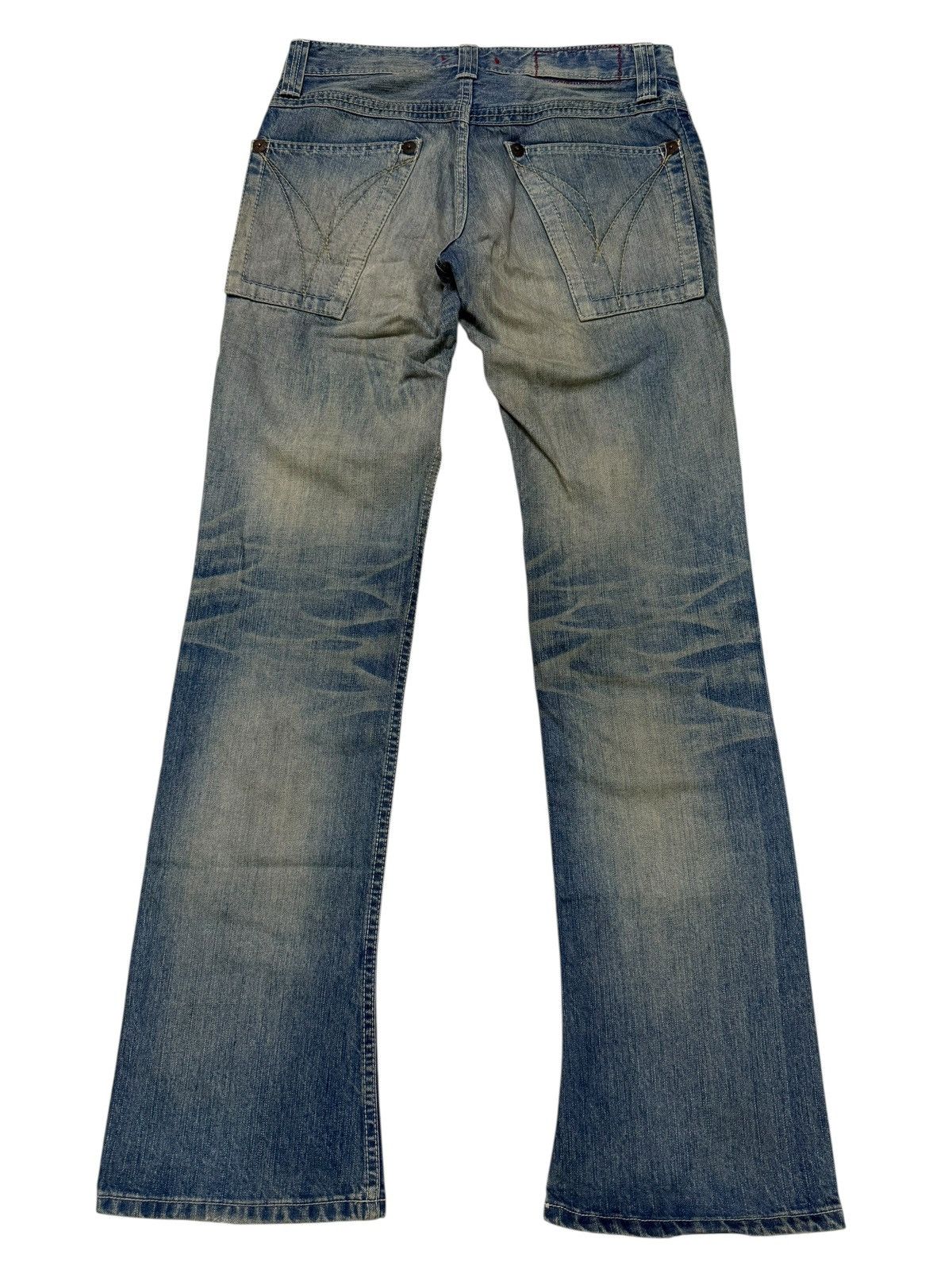 Japanese Brand Flared Jeans Blue Way Japan Acid Wash Rare Design Boot Cut Size US 30 / EU 46 - 18 Thumbnail