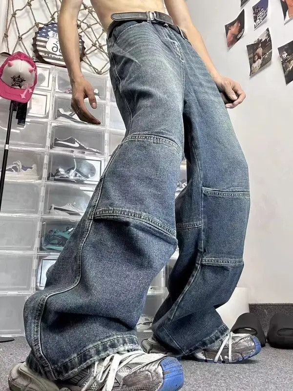 VIBE Vintage washed distressed rippled rare jeans Size US 34 / EU 50 - 5 Thumbnail