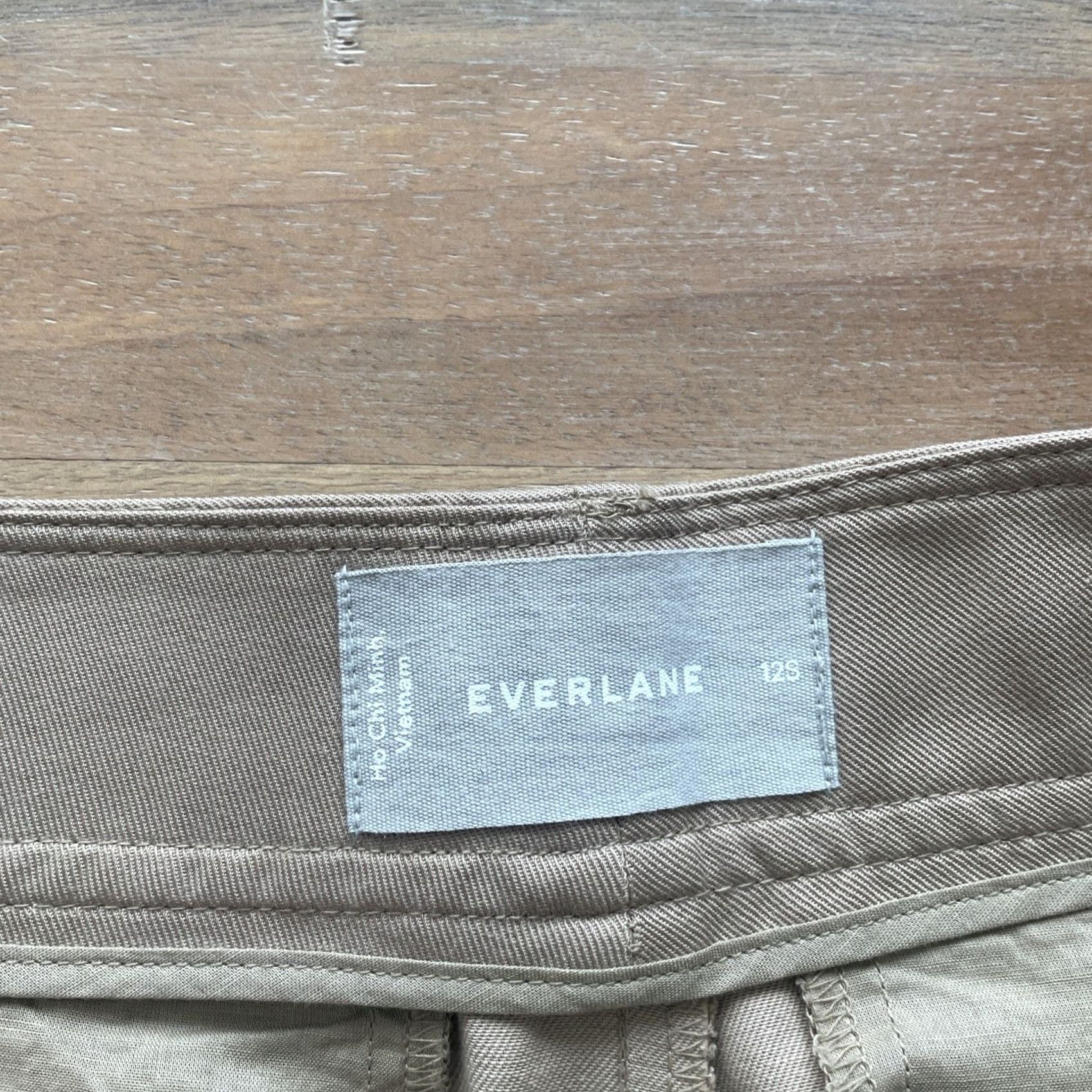 Everlane Everlane Pleated Wide-Leg Chino Pants Women 12S Beige Wide-Leg City Preppy Modern Career Womens Size 34" / US 12 / IT 48 - 3 Thumbnail