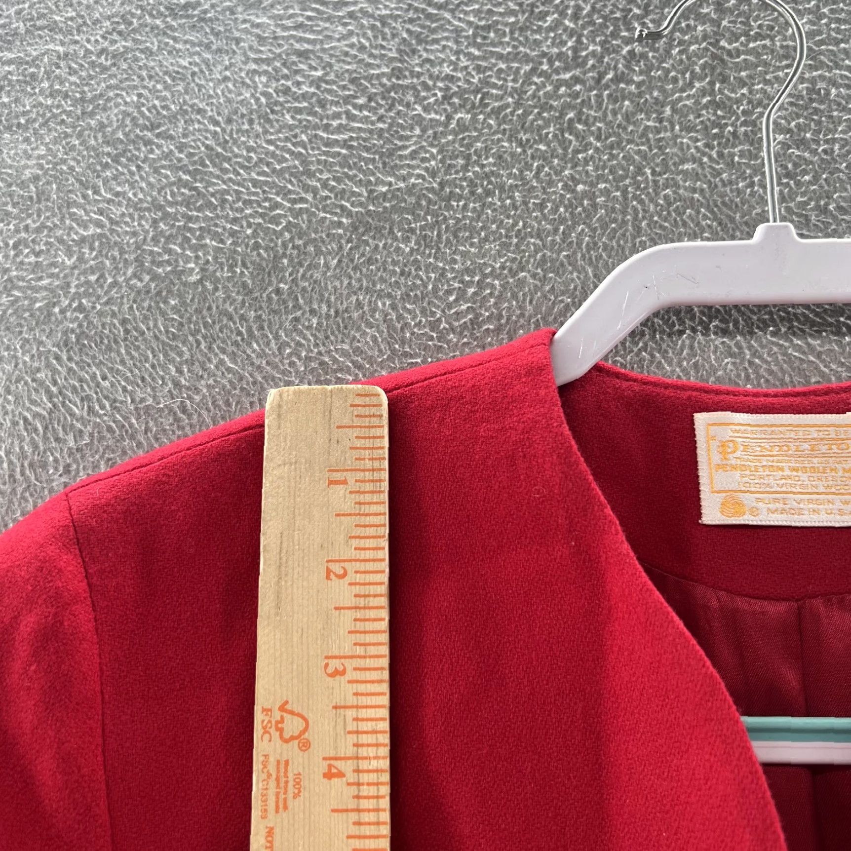 Pendleton Pendleton Blazer Womens 12 Red 100% Wool Cropped Yellow Label Vest? Size XL / US 12-14 / IT 48-50 - 3 Thumbnail