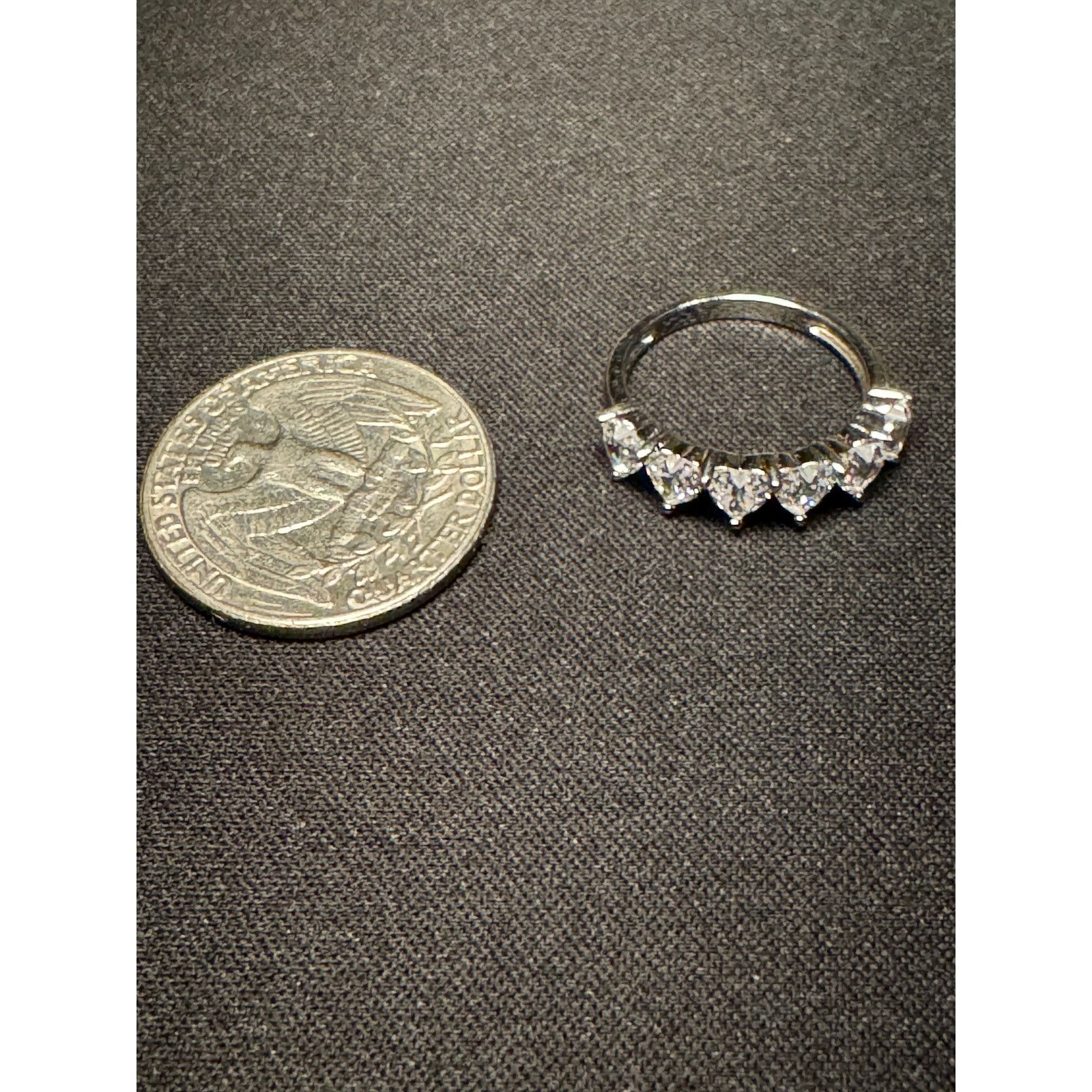 Other 925 Silver CZ Multi Heart Ring Size 6 Size ONE SIZE - 6 Thumbnail