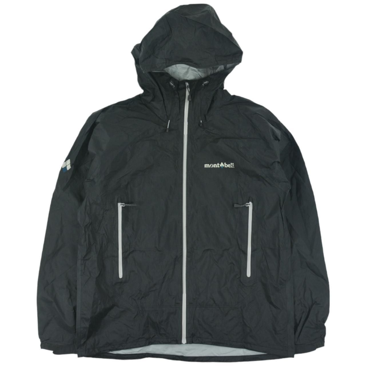 image of Vintage Montbell Waterproof Zip Up Hooded Jacket Size M in Black, Men's