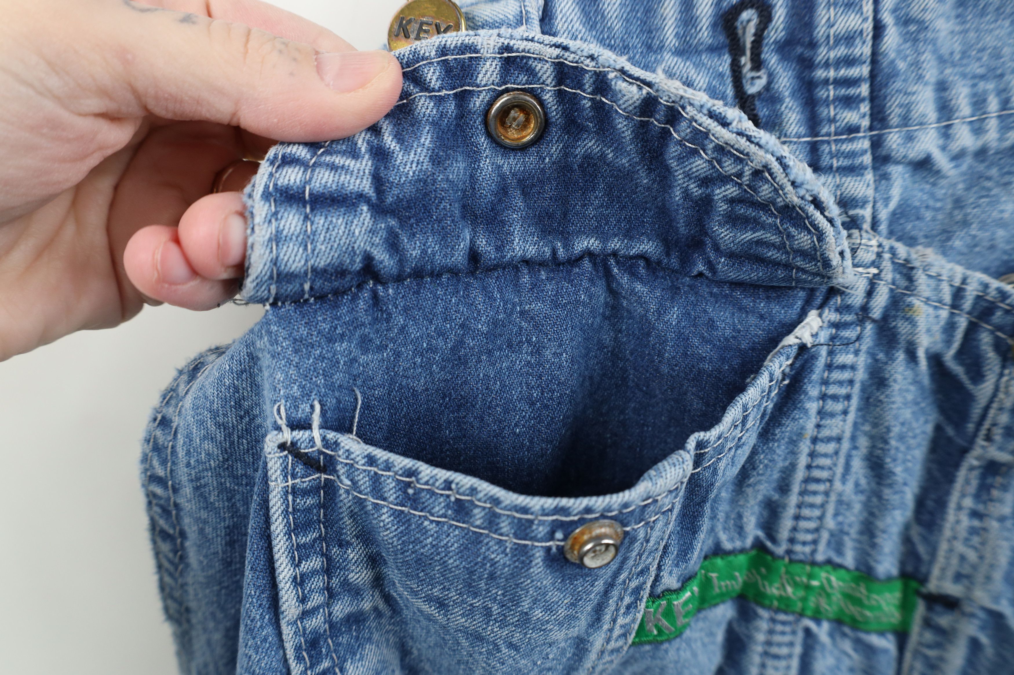 Vintage Vintage 90s Streetwear Thrashed Wide Leg Denim Overalls Size US 40 / EU 56 - 6 Thumbnail