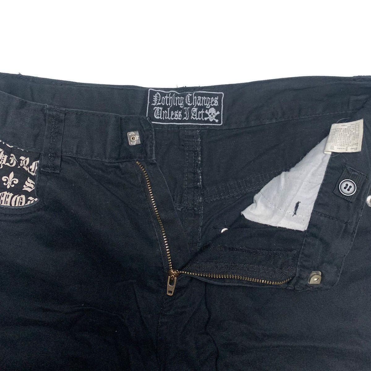 Changes Nothing Changes Skull Print Black Jeans Punk Streetwear W30 Size US 30 / EU 46 - 3 Thumbnail