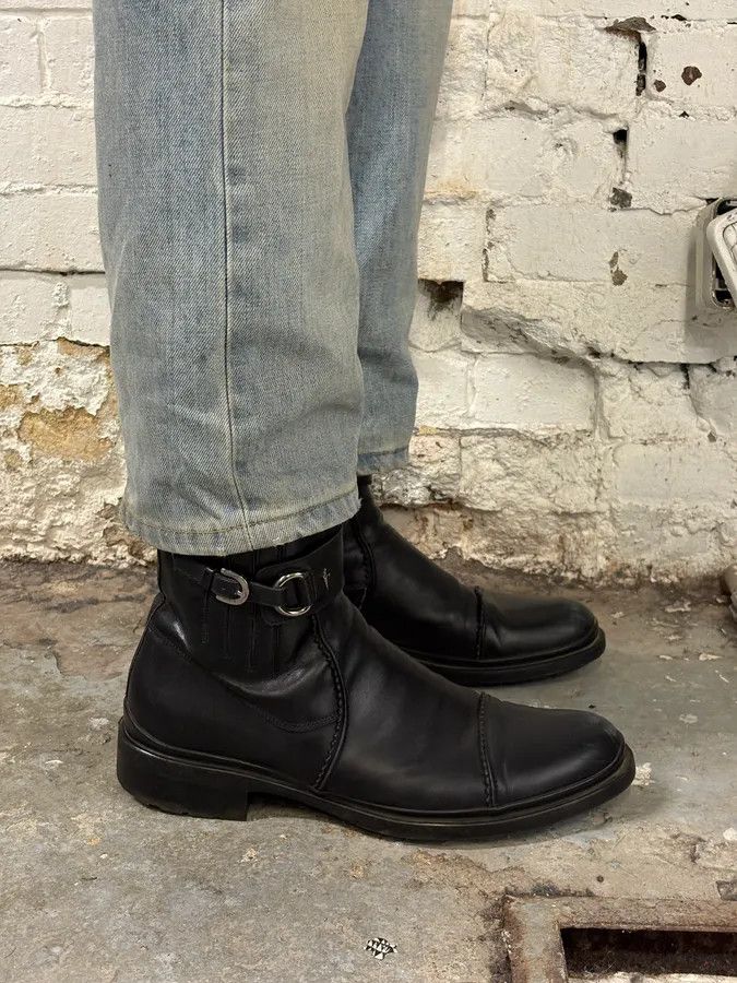 Vintage Paciotti Black Leather Harness Chelsea Boots Size US 9 / EU 42 - 3 Thumbnail