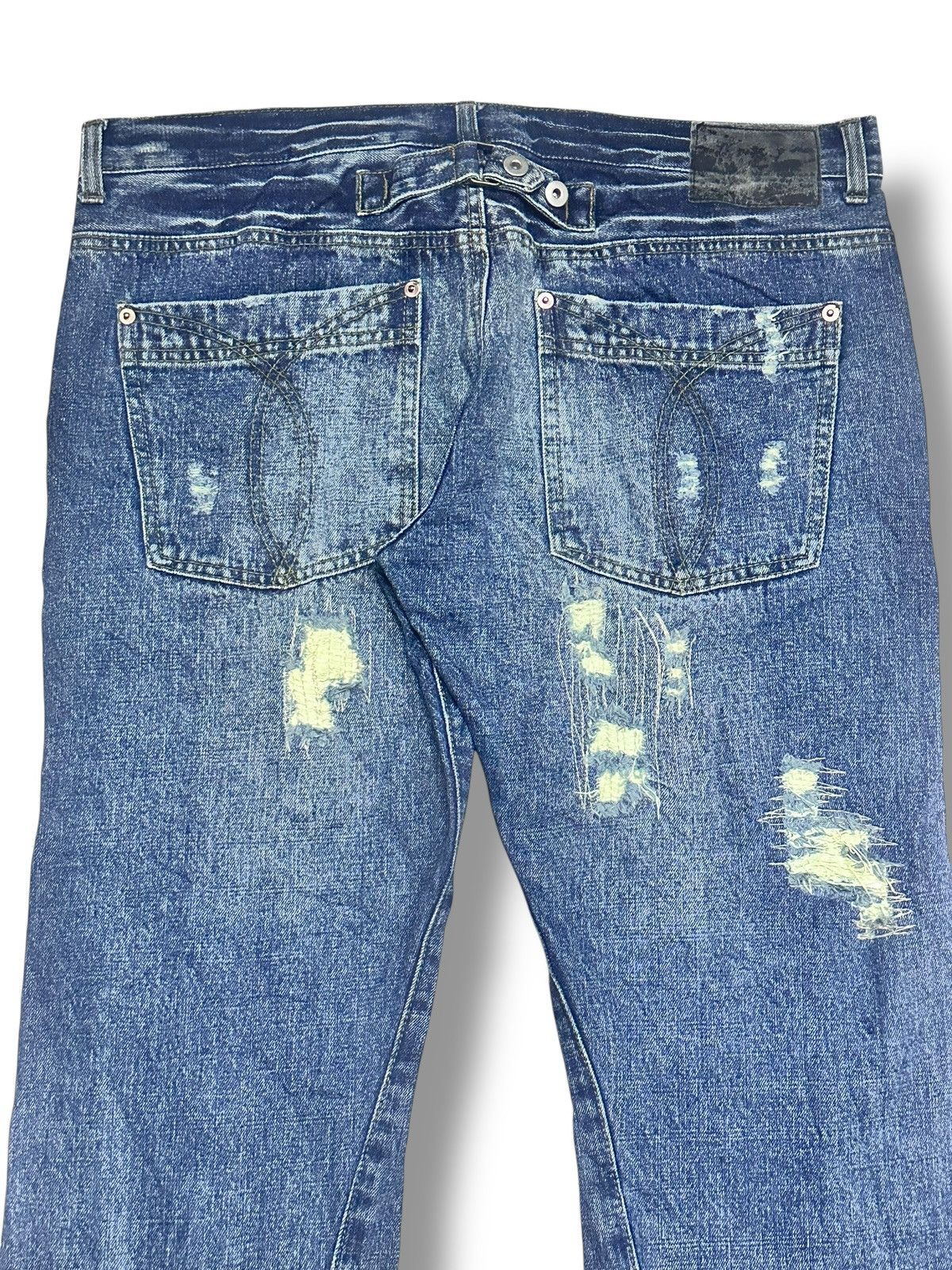 Japanese Brand Vintage Reac Distressed Jeans Baggy Loose Style & Faded Wash Size US 36 / EU 52 - 6 Thumbnail
