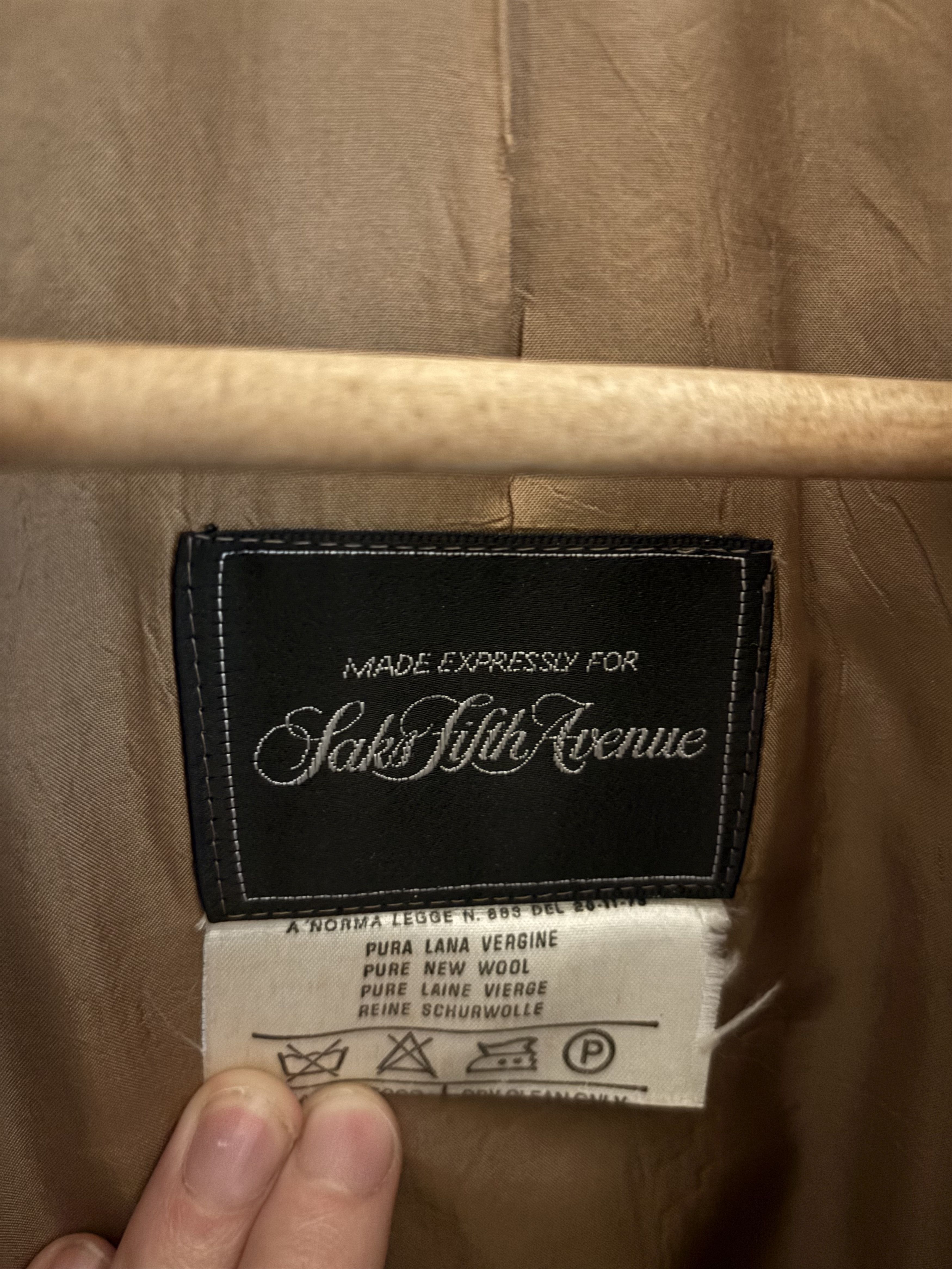 Saks Fifth Avenue Vintage Wool Overcoat Size US M / EU 48-50 / 2 - 3 Thumbnail