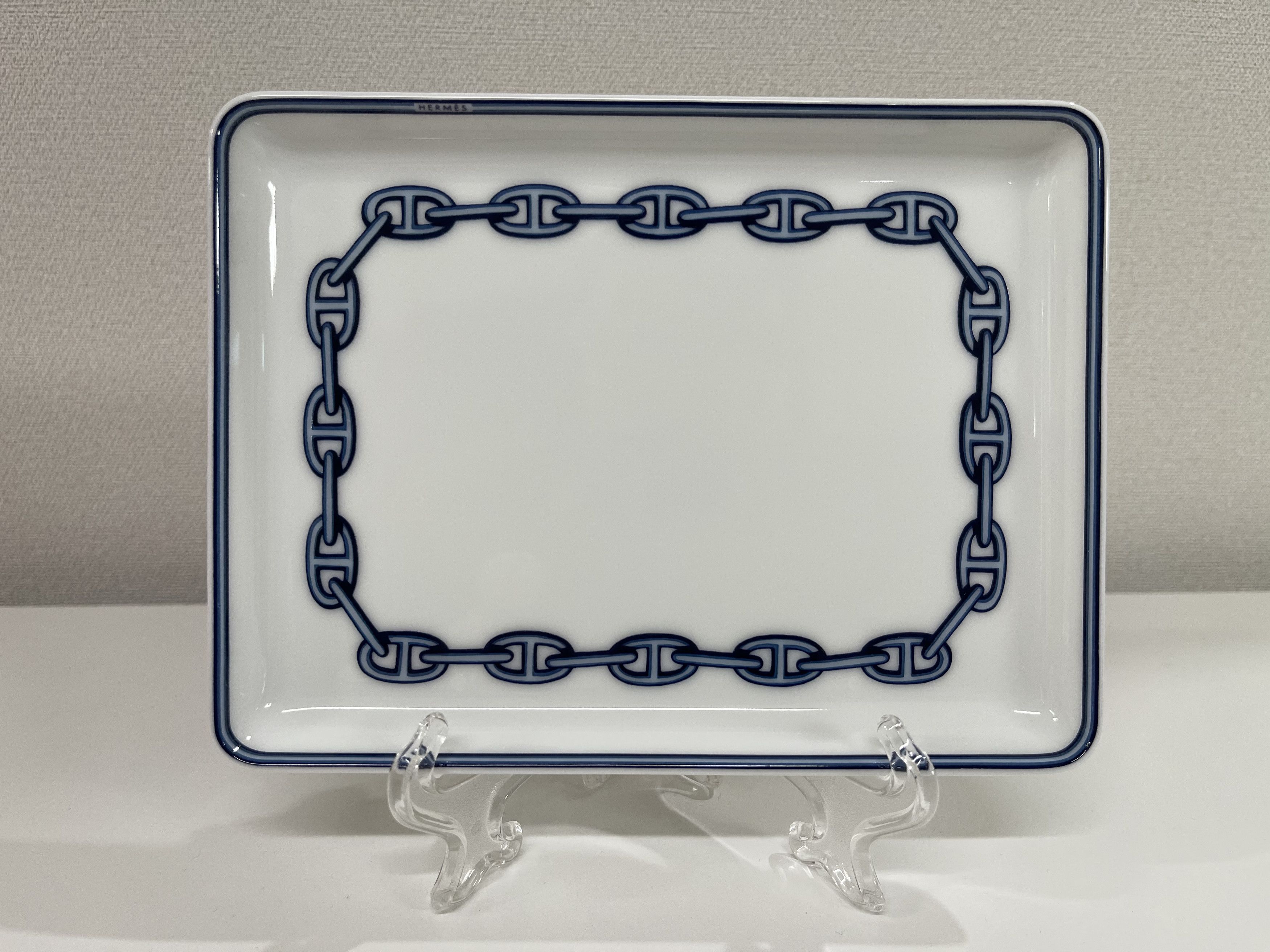 Hermes Hermes Chaine D'Ancre Blue Square Plate Size ONE SIZE - 2 Thumbnail