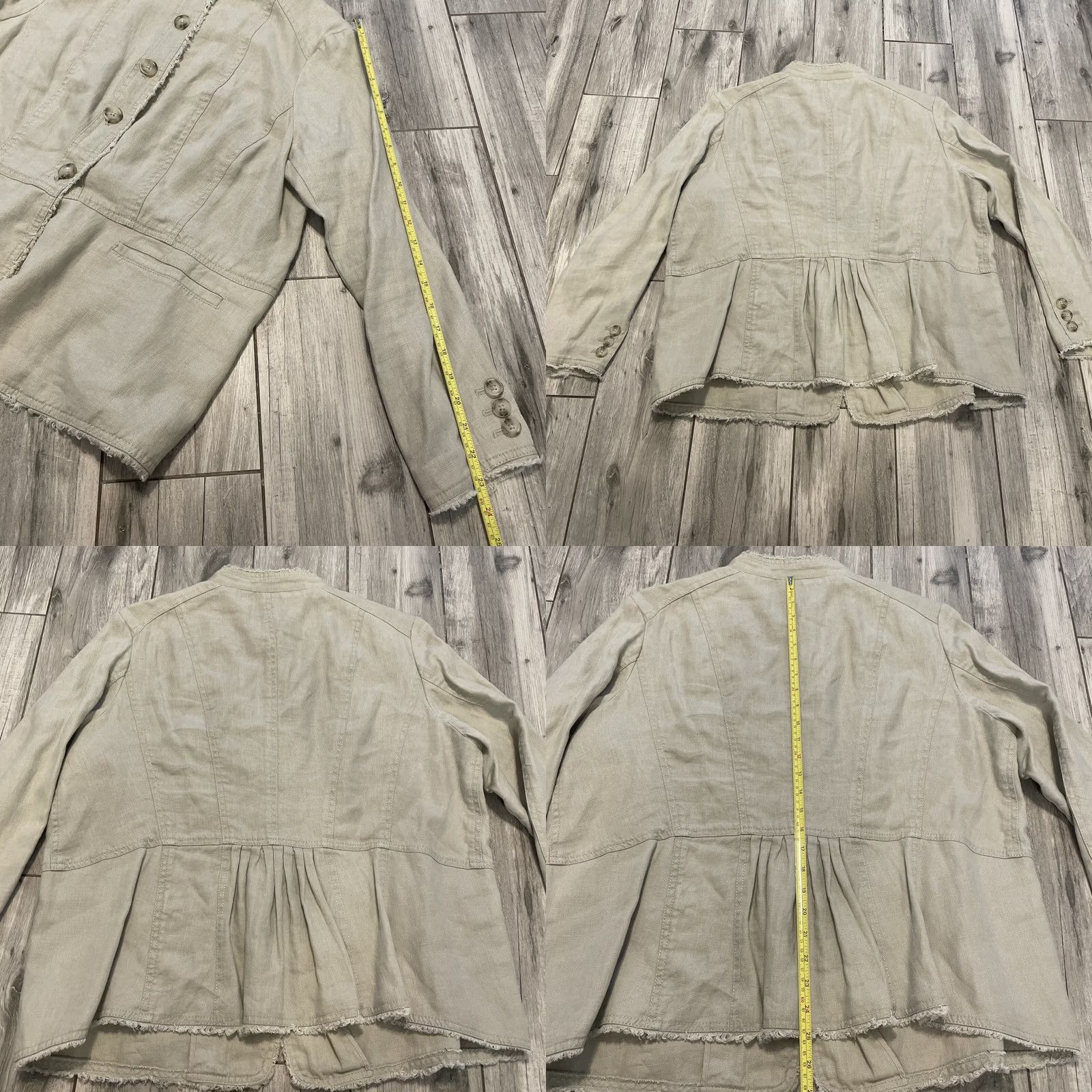 Vintage MICHAEL Michael Kors Women's Linen Button Front Blazer Jacket 16W Tan Linen Basic Jacket 16W Womens Size XXL / US 16-18 / IT 52-54 - 8 Thumbnail