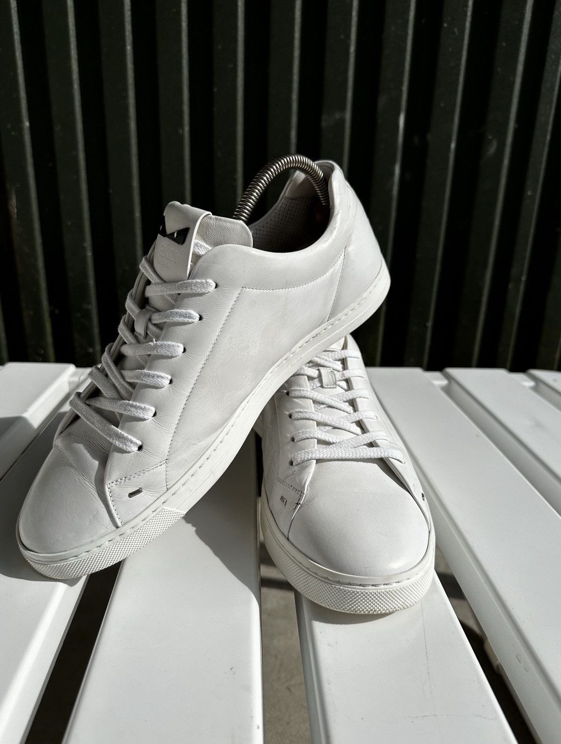 Fendi Fendi White Leather Sneakers Size US 8 / EU 41 - 1 Thumbnail