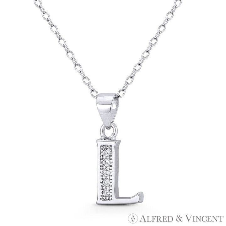 Other Initial Letter "L" Block Script CZ Crystal Pendant Size ONE SIZE - 1 Preview
