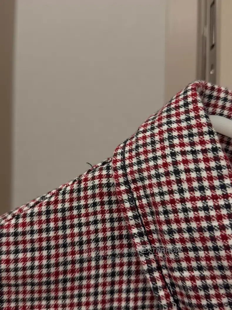 Comme des Garcons Comme des Garcons Red houndstooth round-collar jacket Size M / US 6-8 / IT 42-44 - 4 Thumbnail