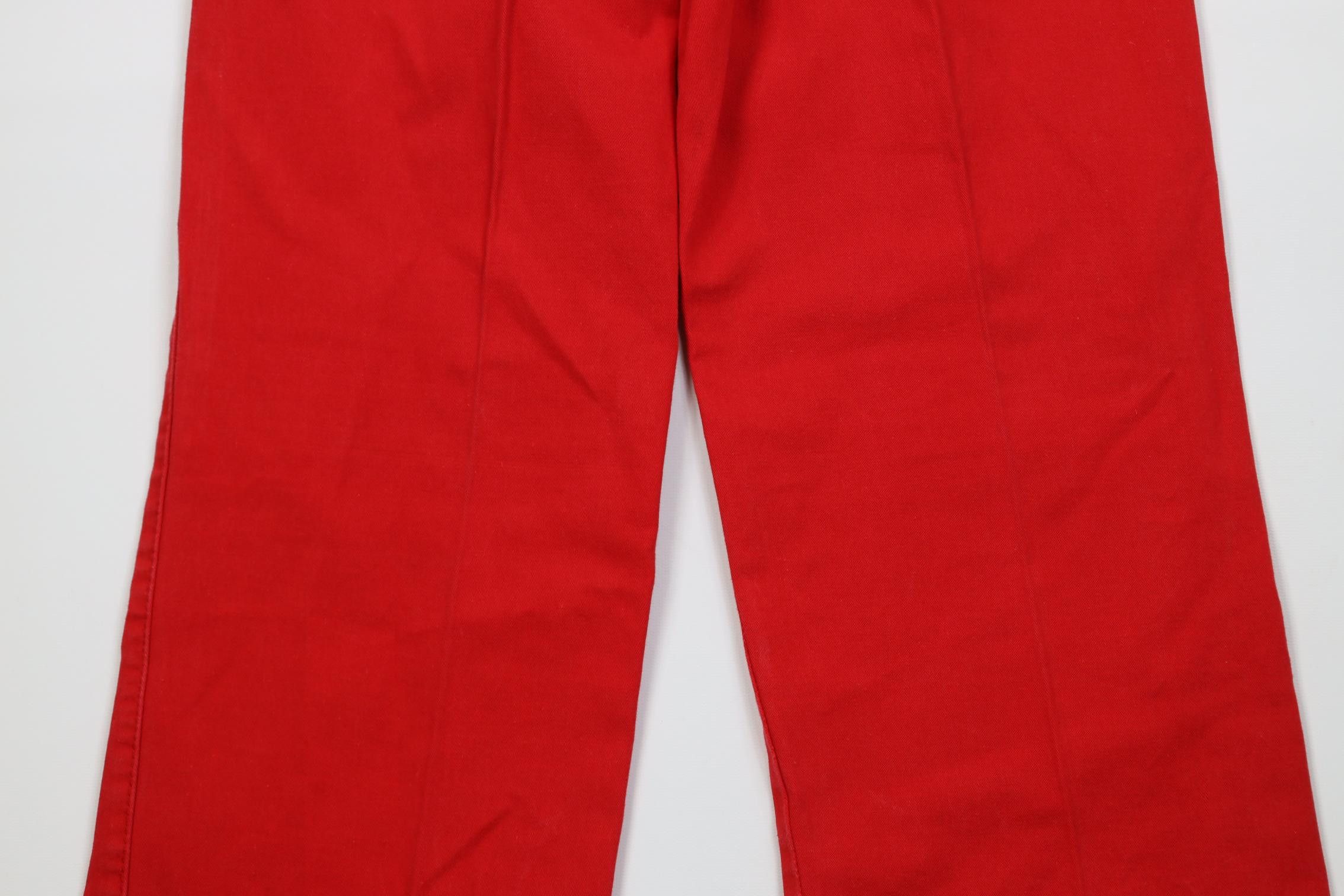 Vintage Vintage 70s Streetwear Wide Leg Chino Pants Red Cotton Size US 29 - 13 Thumbnail