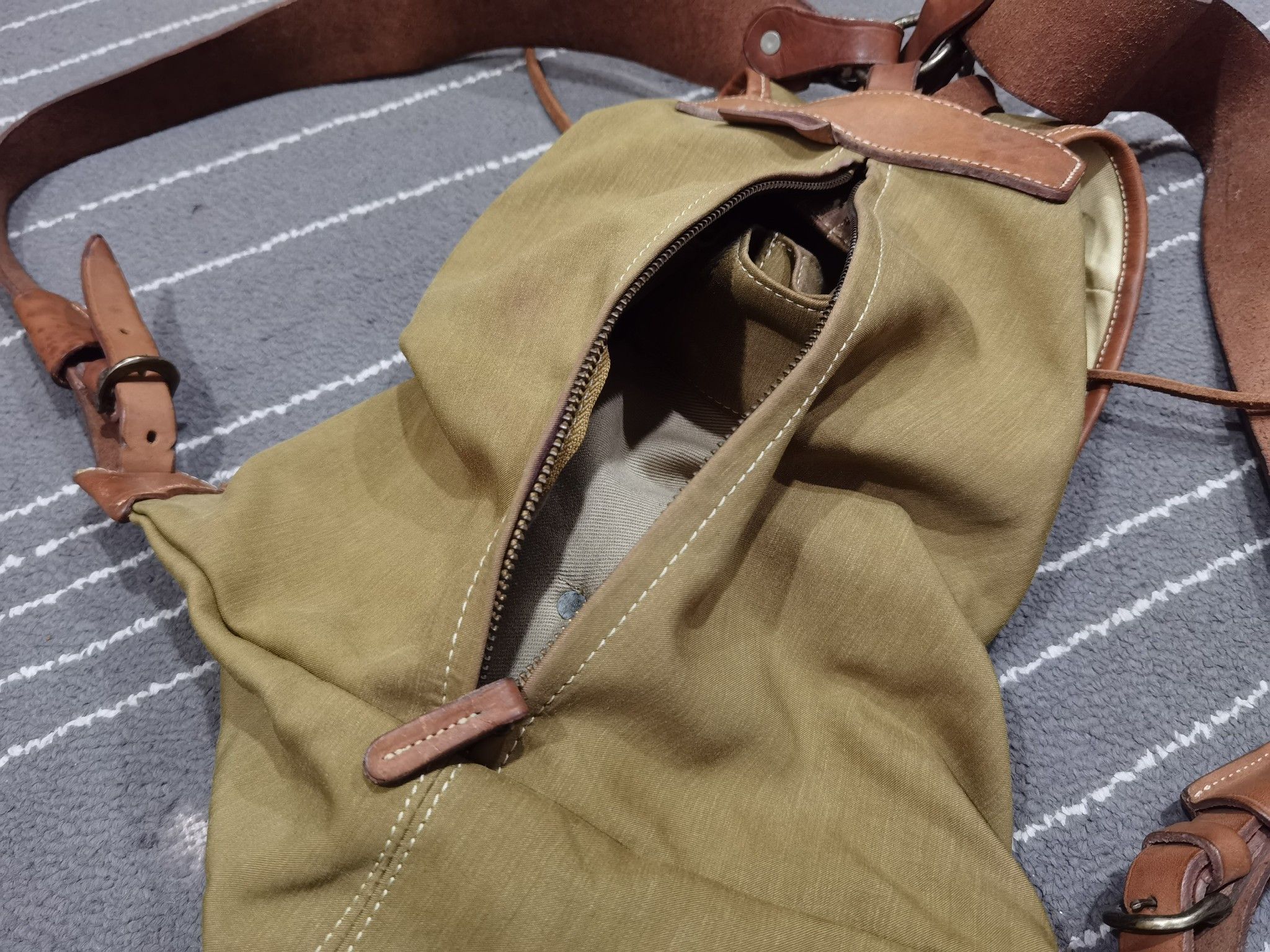 Japanese Brand Sazaby japan cotton + leather bag handmade Size ONE SIZE - 5 Thumbnail