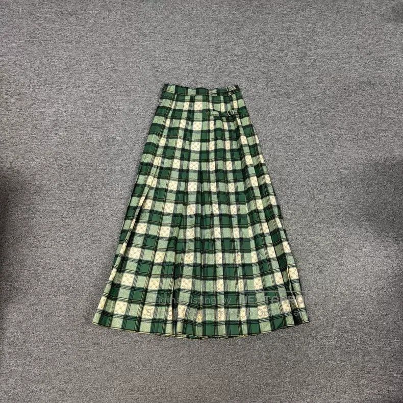 Gucci Gucci Green and white plaid double G dark pattern Scottish Size 24" / US 00 / IT 34 - 1 Thumbnail