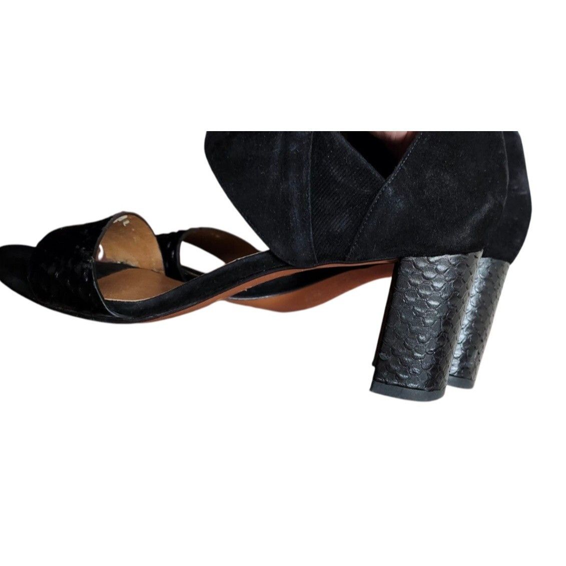 Aquatalia Aquatalia Suzanne Sneak print and Suede Black open toe shoes Size US 6.5 / IT 36.5 - 8 Thumbnail