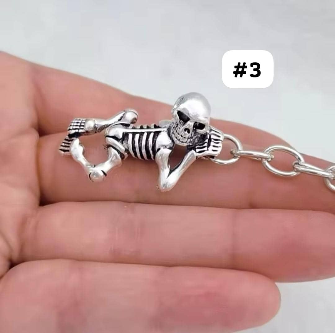 Designer Metal alloy skull pendant keychain Size ONE SIZE - 3 Thumbnail