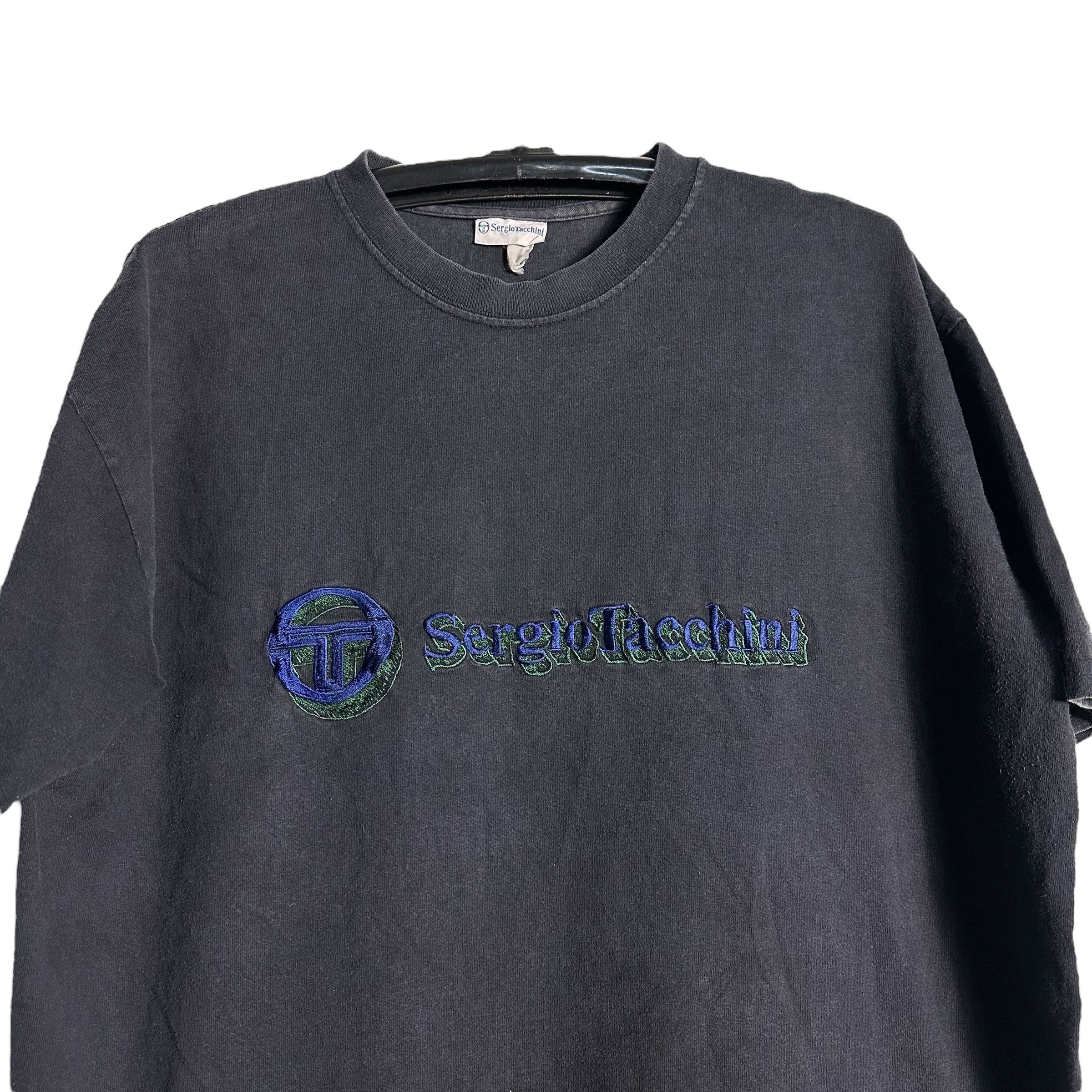 Sergio Tacchini 🔥RARE🔥Vintage Sergio Tacchini Spell Out T-shirt Size US XL / EU 56 / 4 - 2 Thumbnail